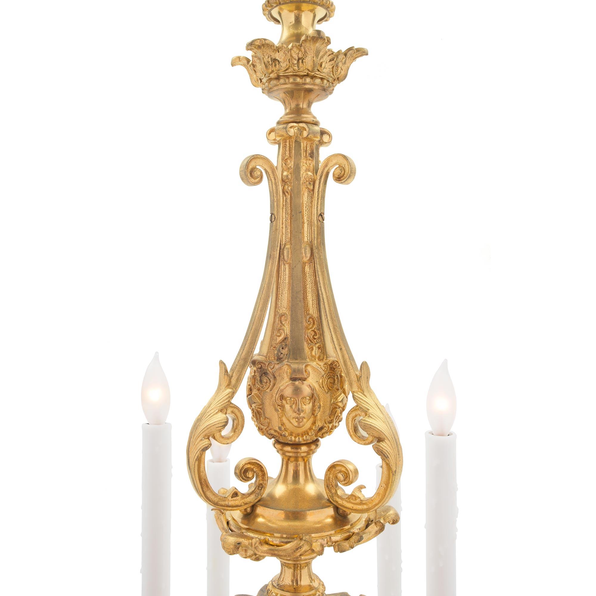 French 19th Century Louis XVI St. Eighteen-Light Ormolu Chandelier For Sale 1