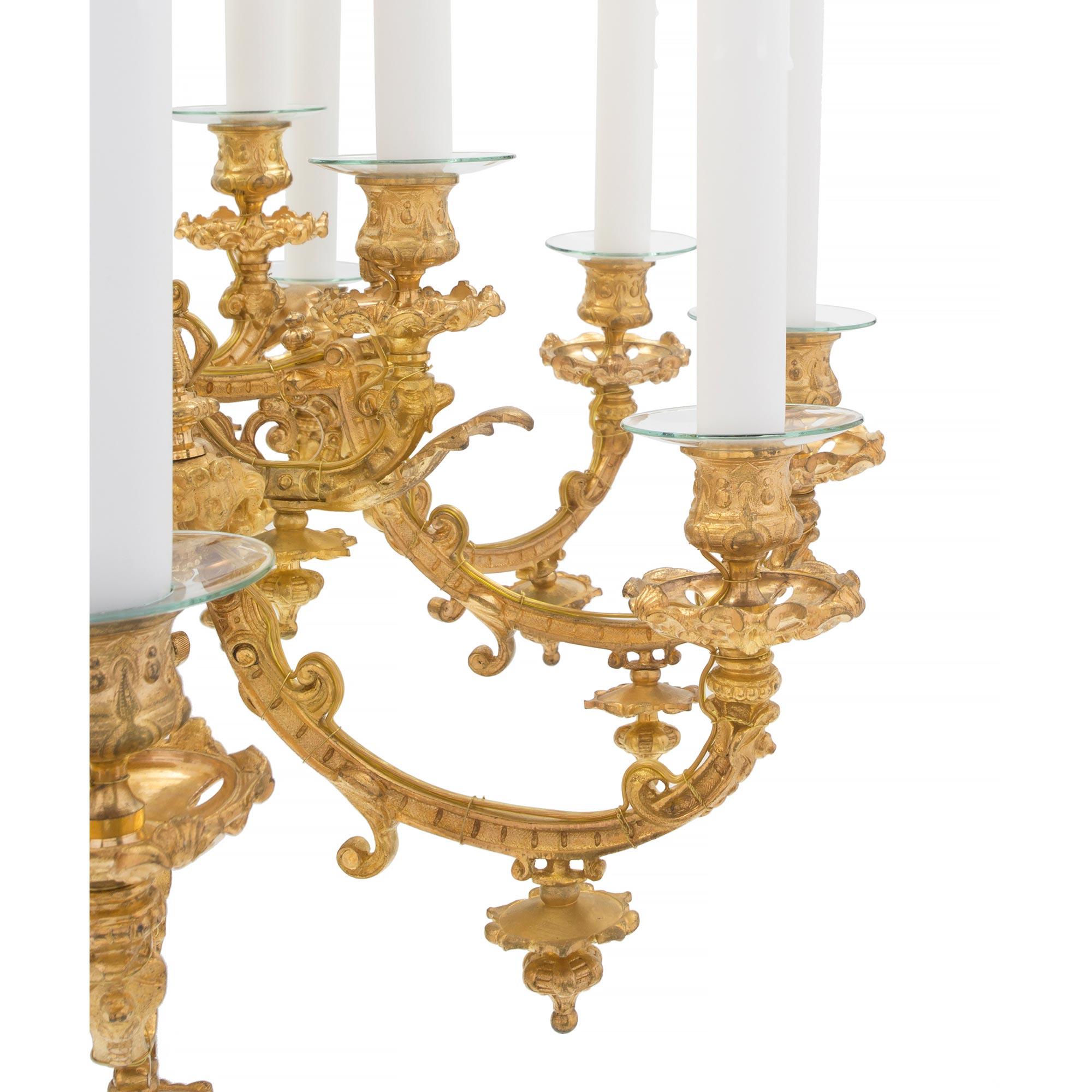 French 19th Century Louis XVI St. Eighteen-Light Ormolu Chandelier For Sale 2