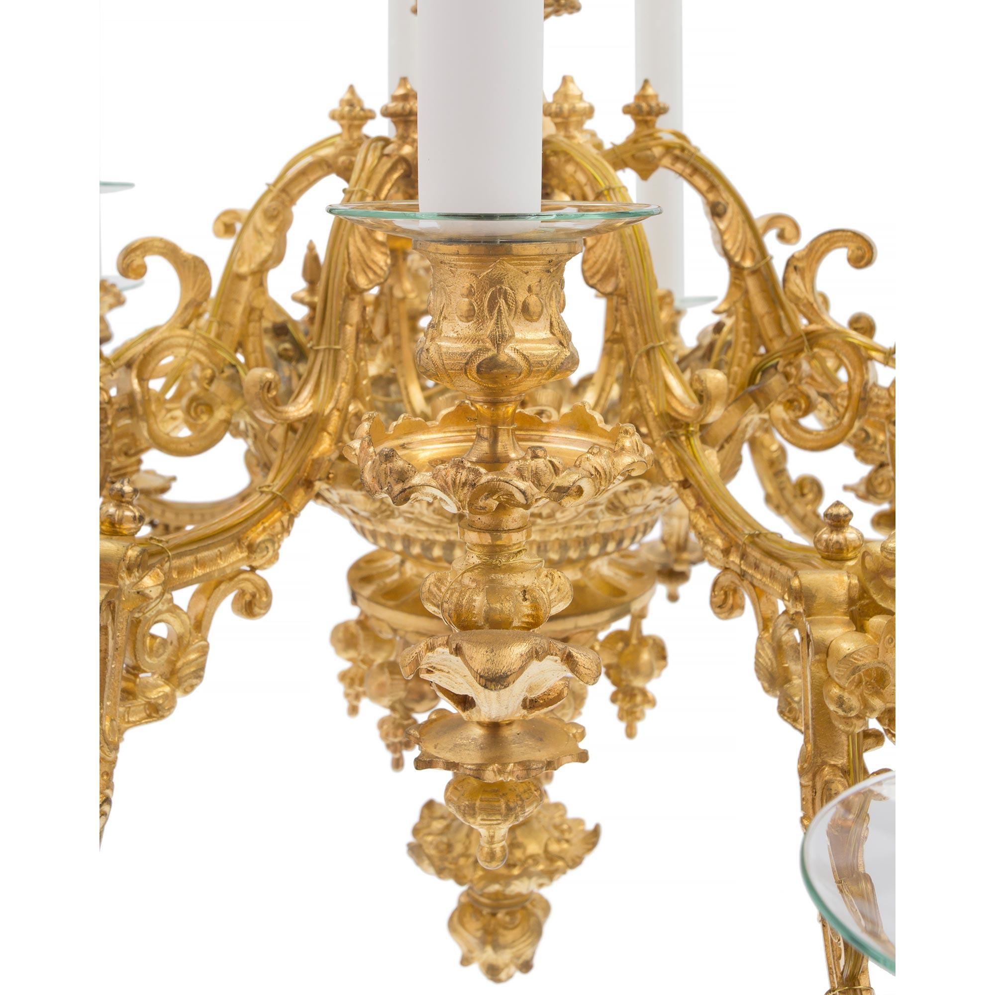 French 19th Century Louis XVI St. Eighteen-Light Ormolu Chandelier For Sale 3