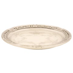 French 19th Century Louis XVI St. Etched Crystal and Silver Plated Centerpiece