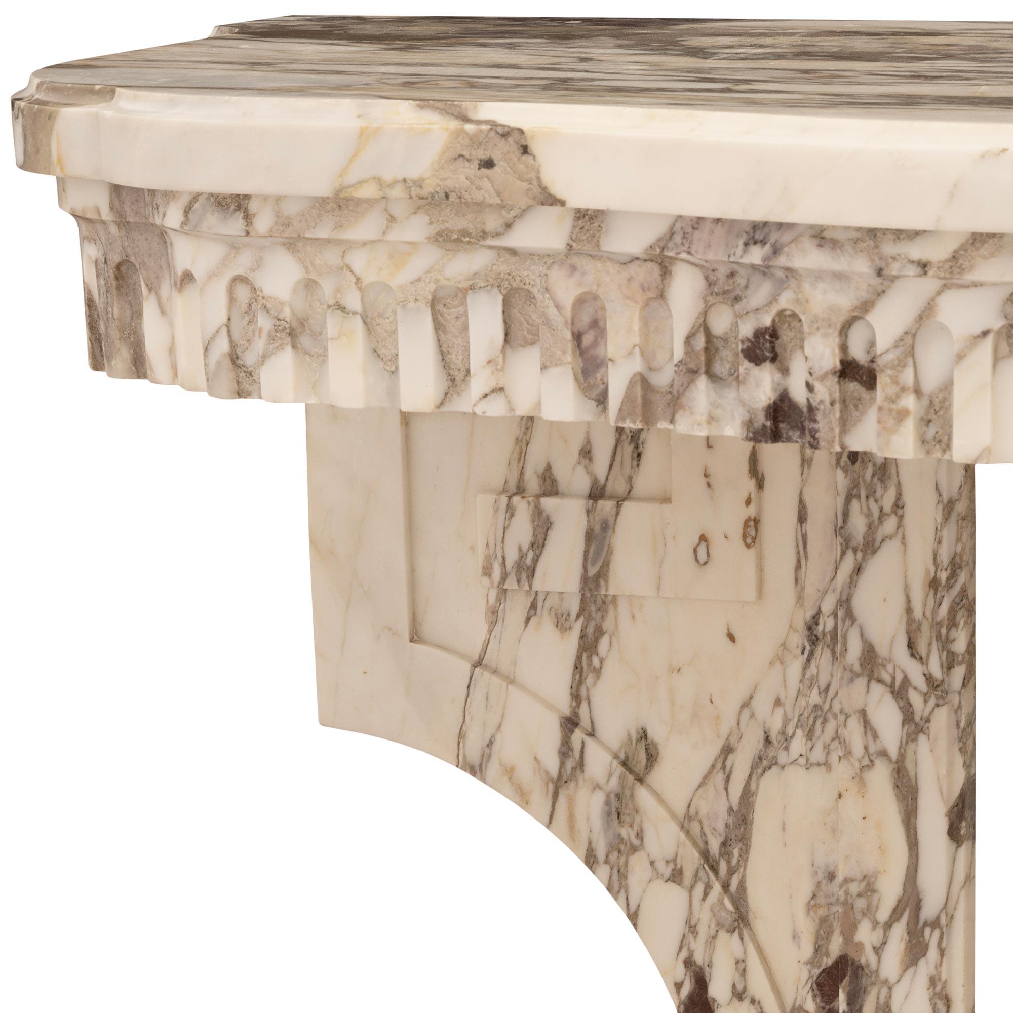 French 19th century Louis XVI st. Fleur de Pêcher marble and Ormolu console For Sale 1