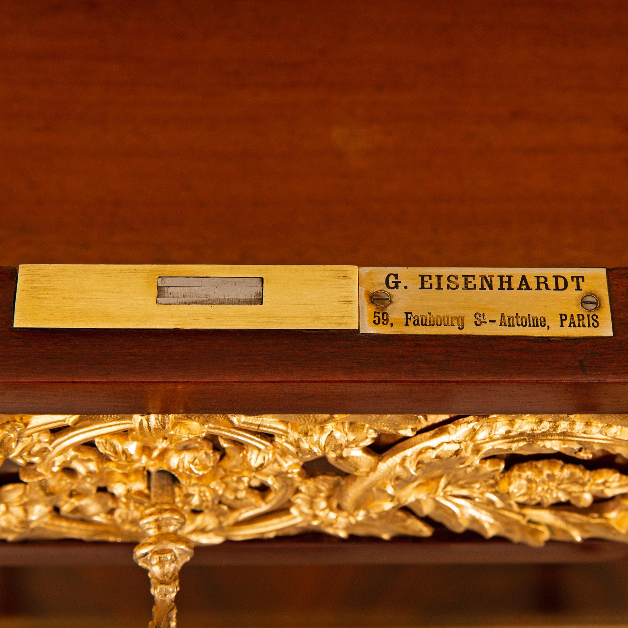 Bufé con espejo de mármol Fleur de Pêcher francés del siglo XIX, estilo Luis XVI en venta 6