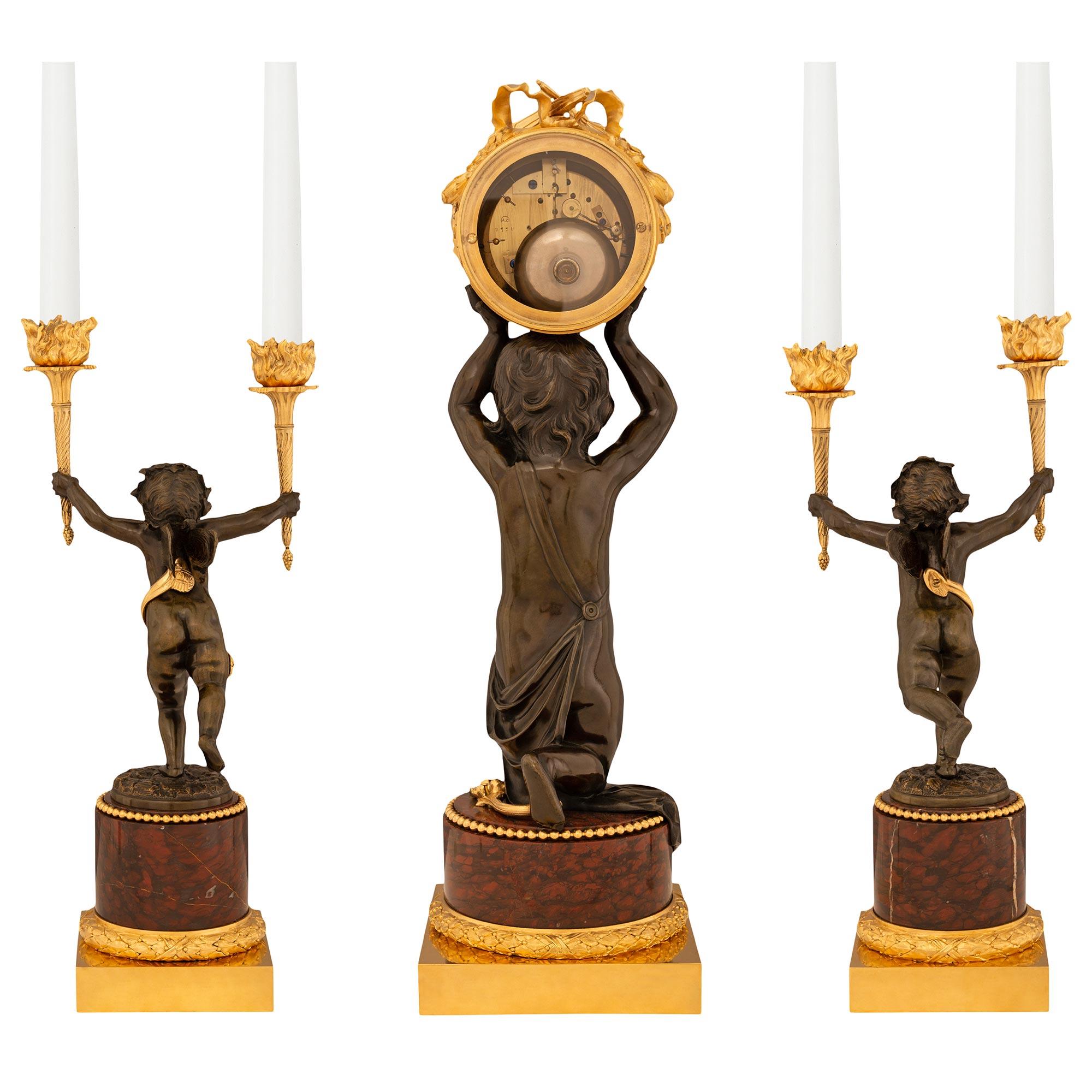 French 19th Century Louis XVI St. Garniture Set, By Jacques Gudin For Sale 5