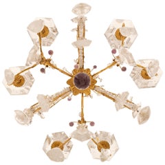 French 19th Century Louis XVI St. Gilt Iron And Rock Crystal Chandelier