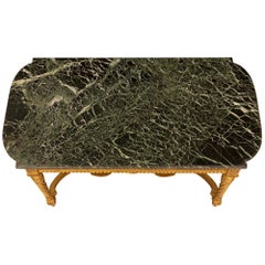 French 19th Century Louis XVI St. Giltwood and Marble Center Table
