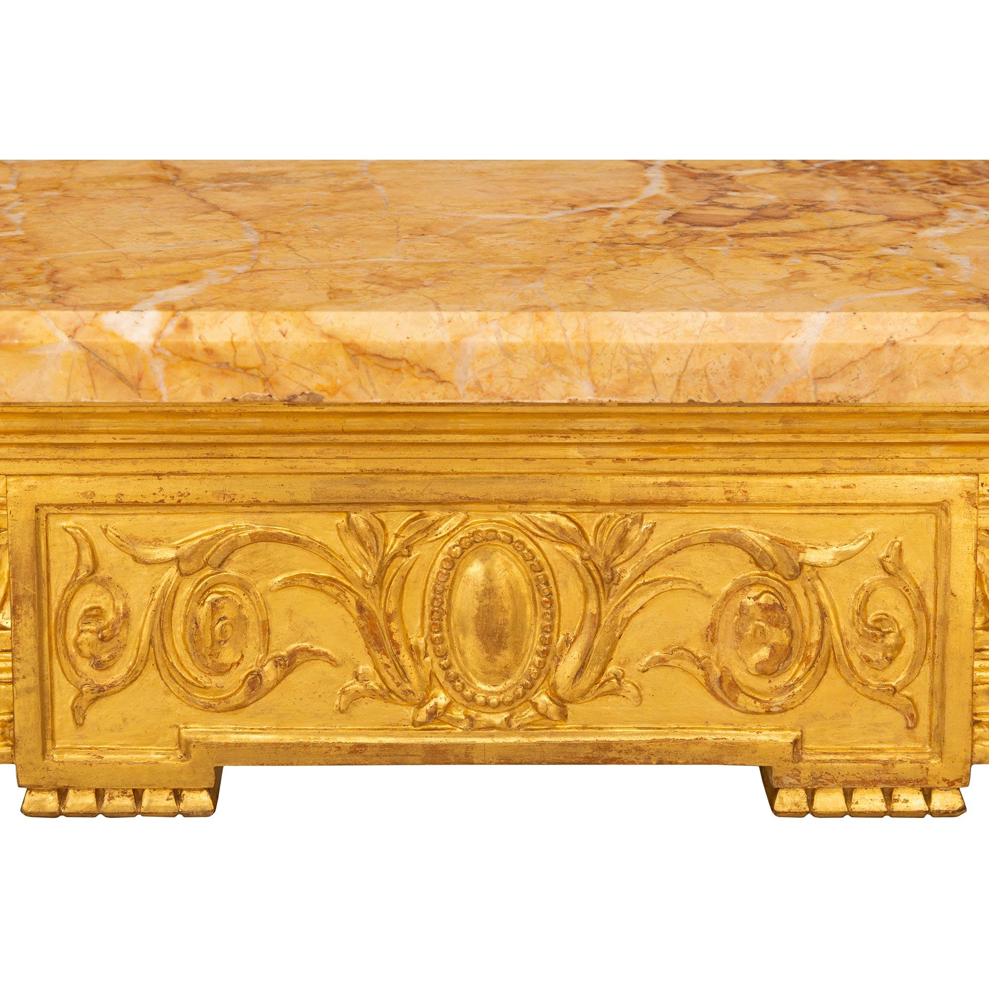 French 19th Century Louis XVI St. Giltwood And Marble Center Table For Sale 3
