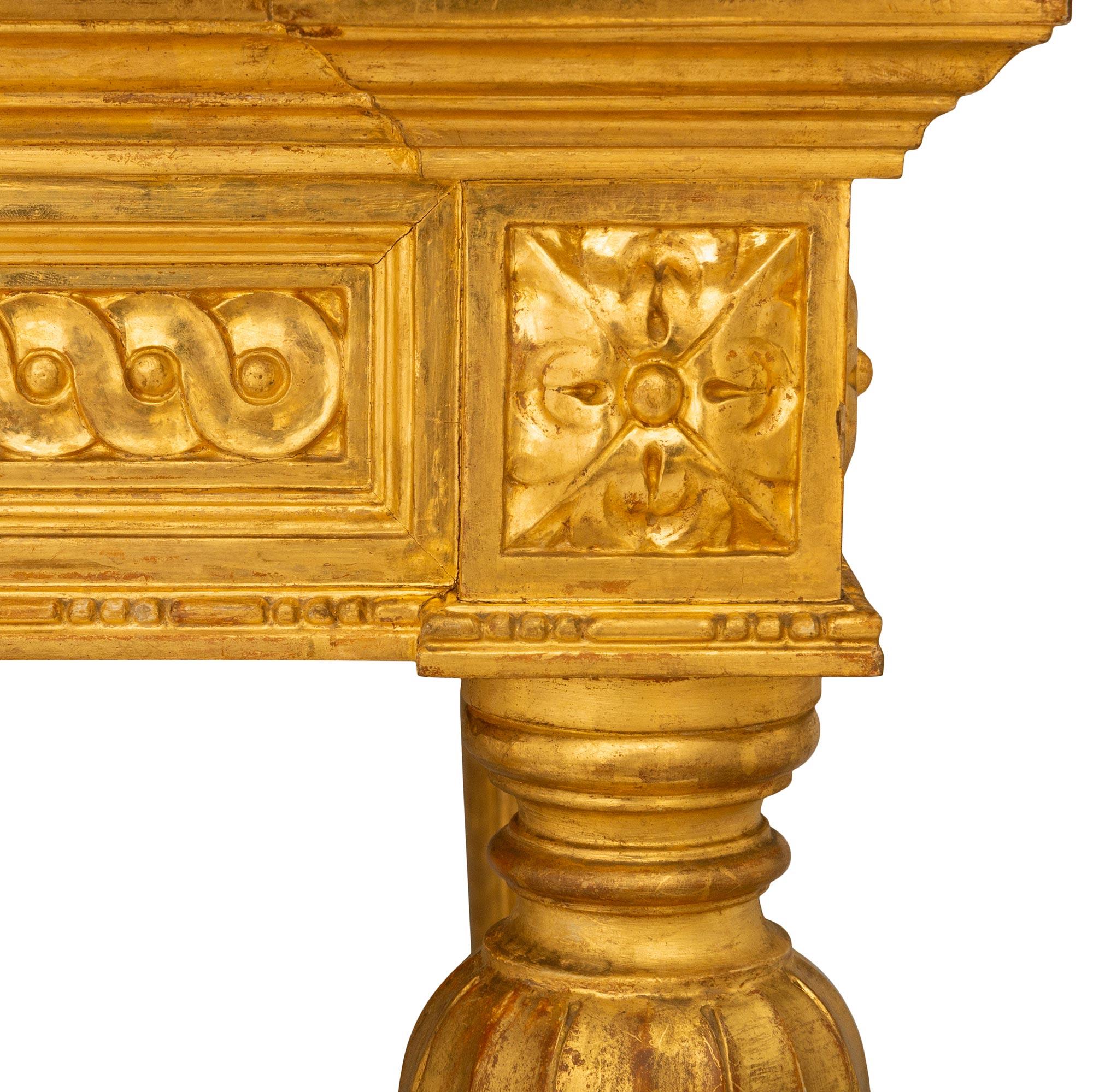 French 19th Century Louis XVI St. Giltwood And Marble Center Table For Sale 4