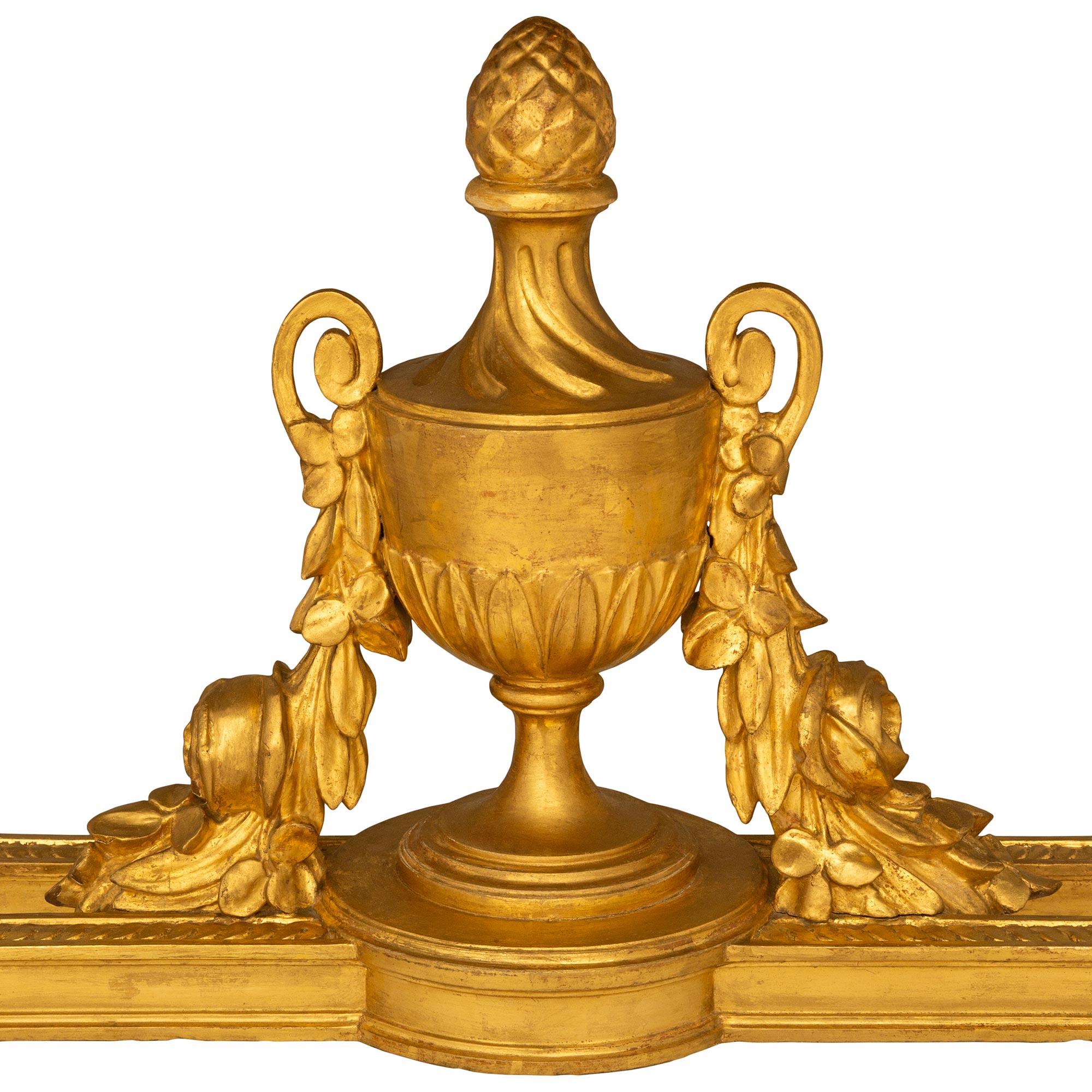 French 19th Century Louis XVI St. Giltwood And Marble Center Table For Sale 6
