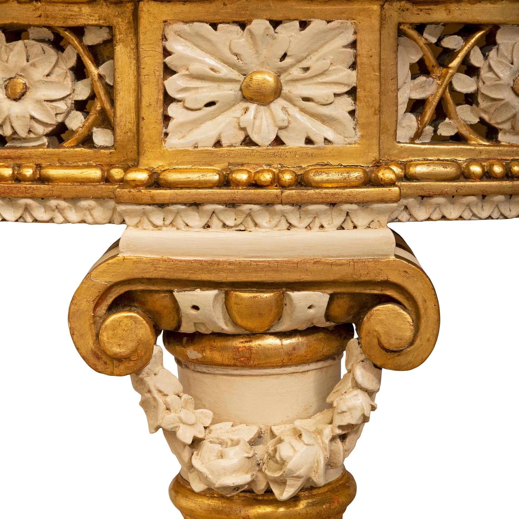 French 19th Century Louis XVI St. Giltwood and Rouge Des Pyrénées Marble Console For Sale 2