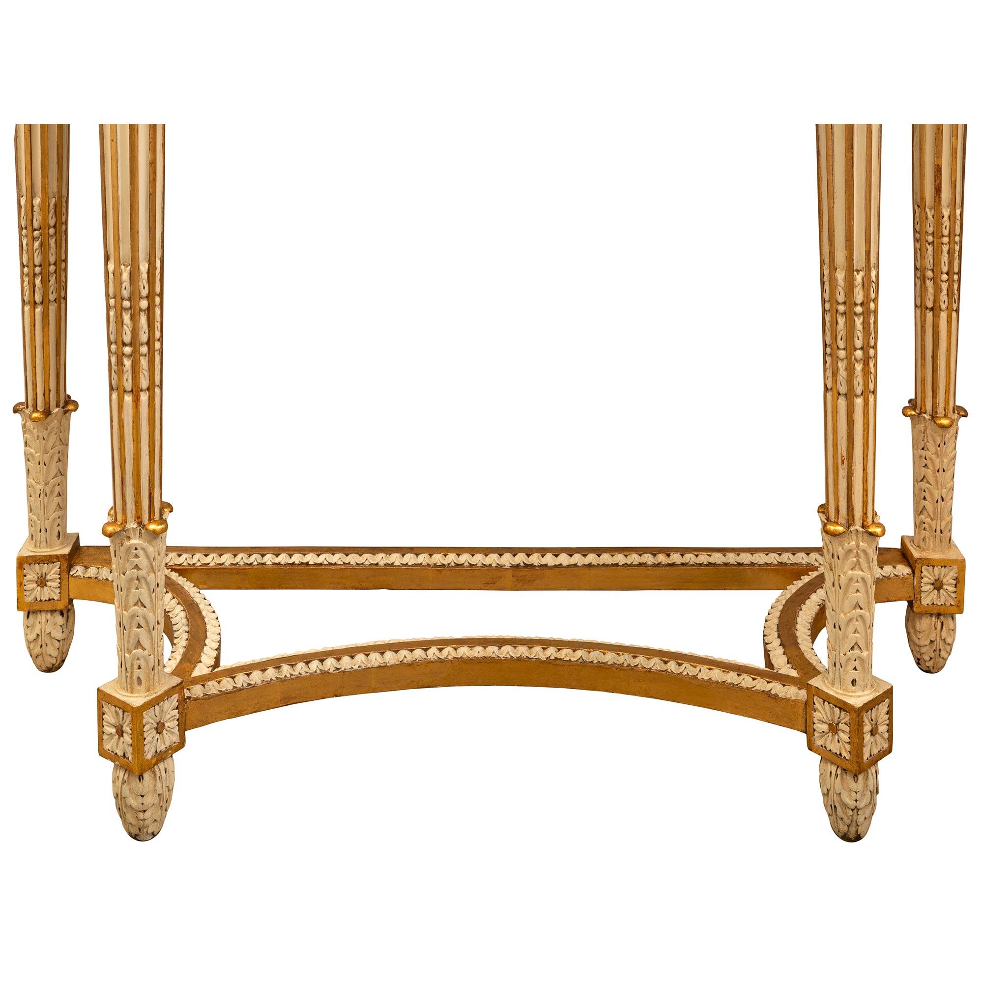 French 19th Century Louis XVI St. Giltwood and Rouge Des Pyrénées Marble Console For Sale 4