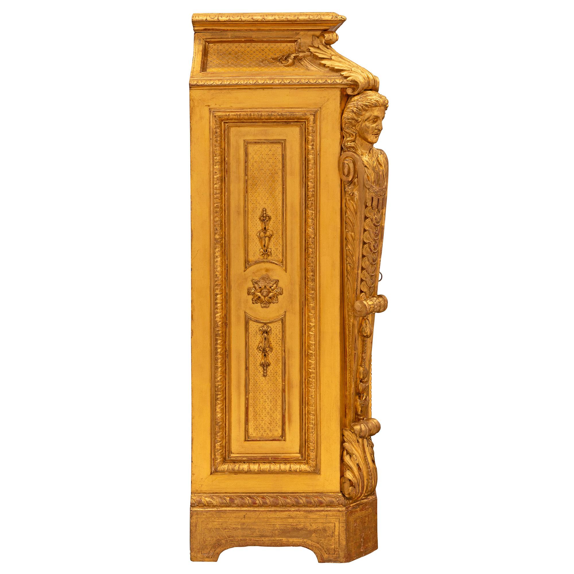 French 19th Century Louis XVI St. Giltwood Cabinet For Sale 2