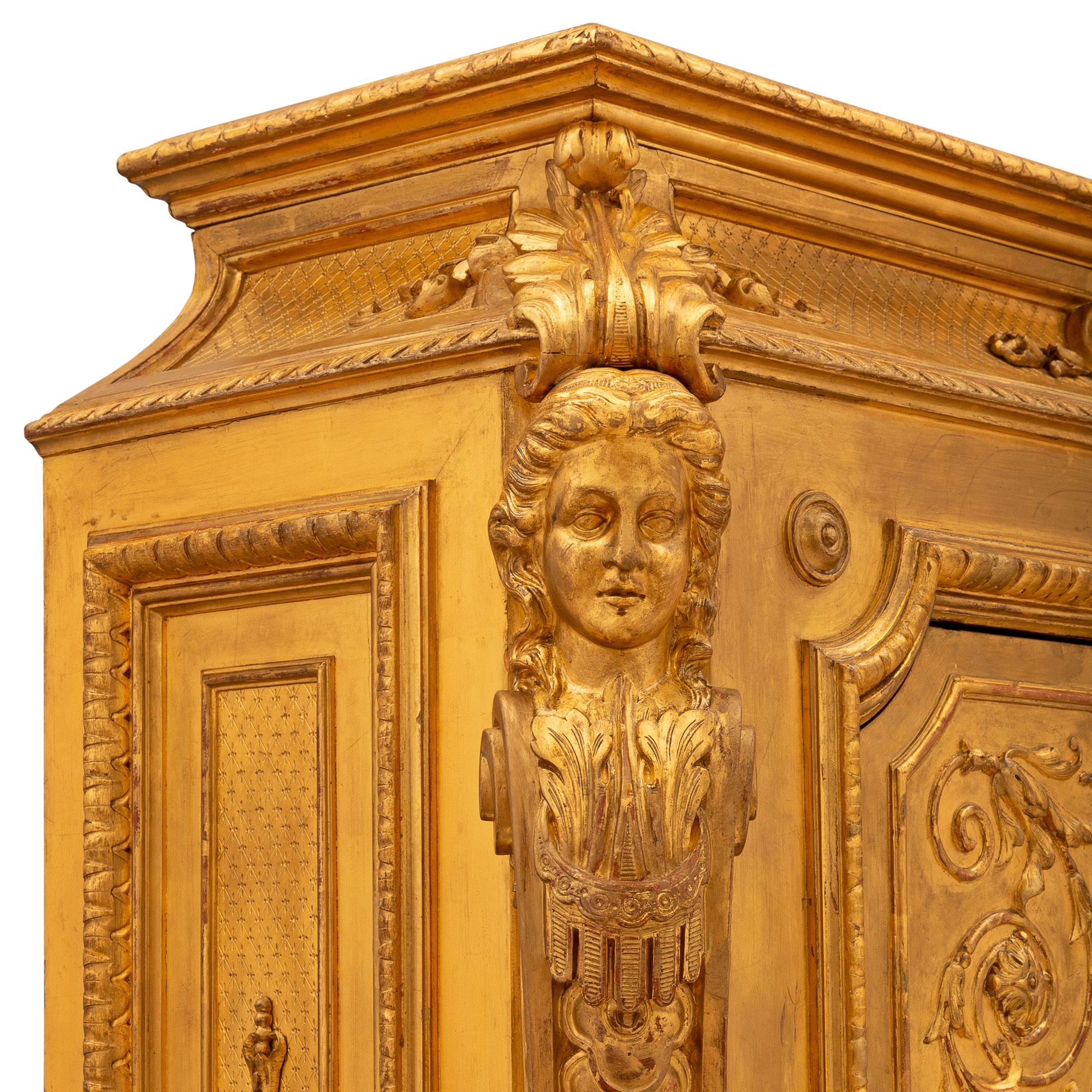 French 19th Century Louis XVI St. Giltwood Cabinet For Sale 3