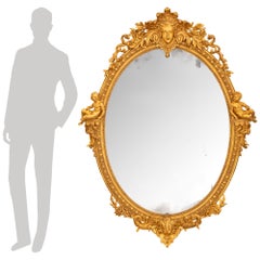 French 19th century Louis XVI st. Giltwood mirror