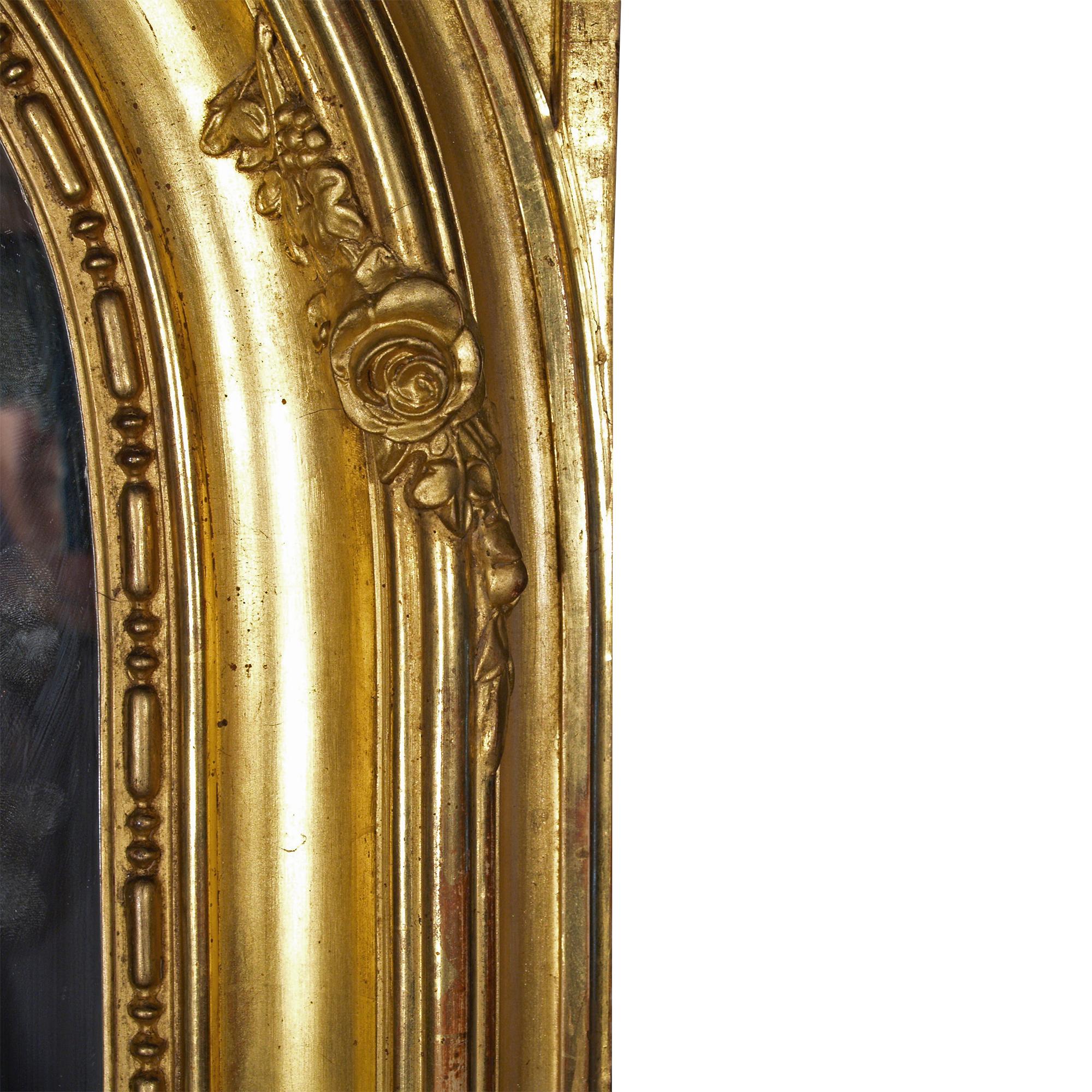 French 19th Century Louis XVI St. Giltwood Mirror For Sale 1
