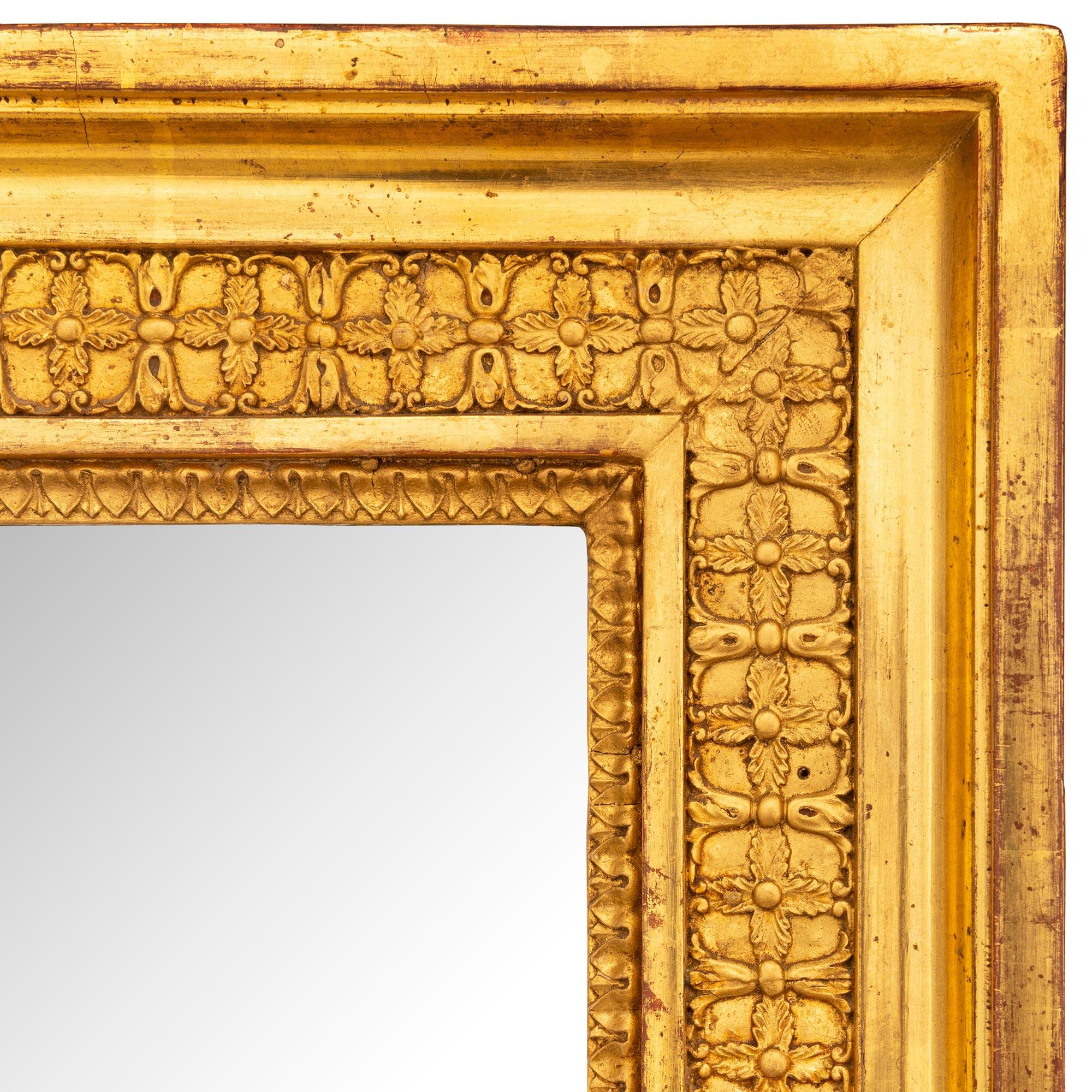 19th Century French 19th century Louis XVI st. Giltwood mirror For Sale