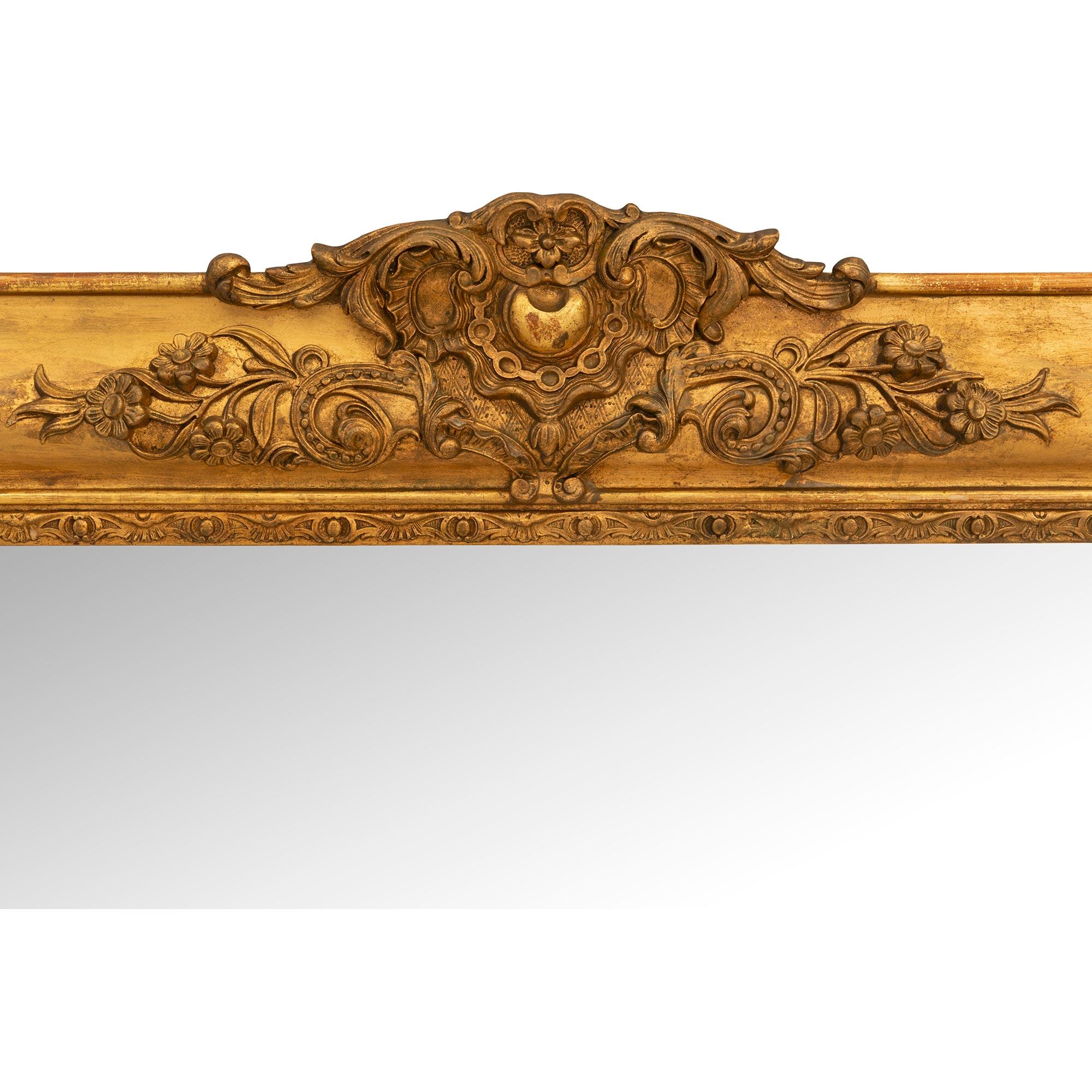 French 19th Century Louis XVI St. Giltwood Mirror For Sale 2