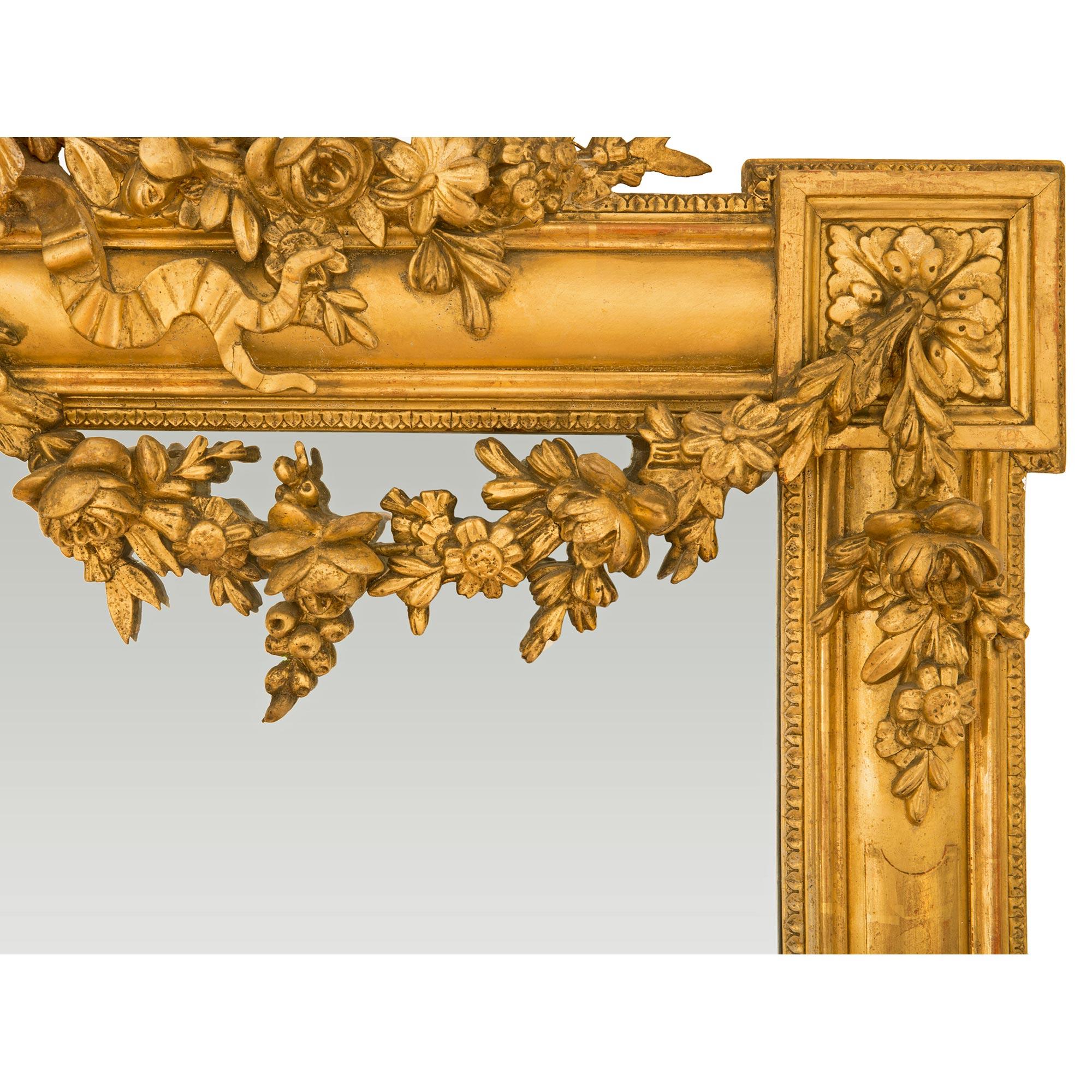 French 19th Century Louis XVI St. Giltwood Mirror 3