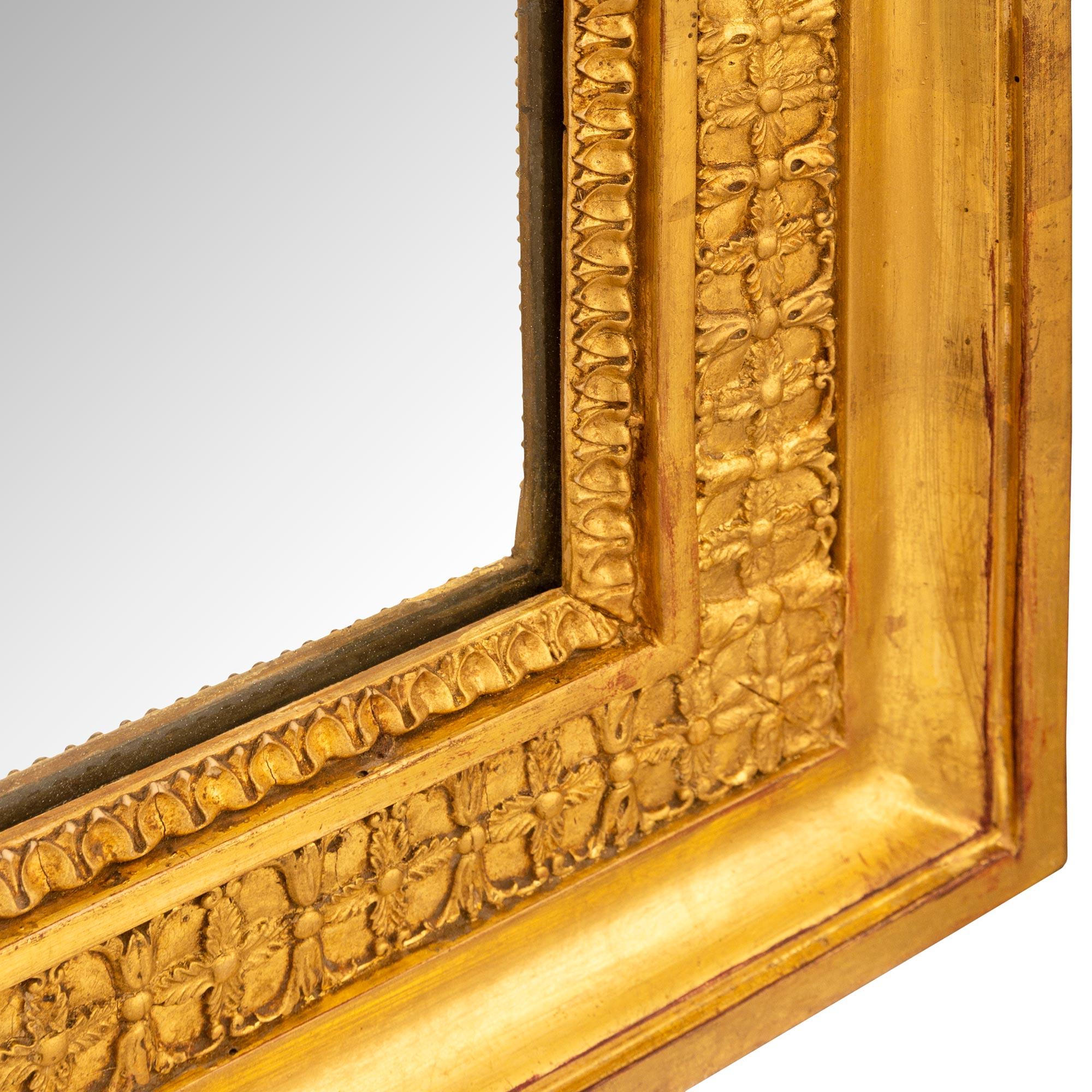 French 19th century Louis XVI st. Giltwood mirror For Sale 1