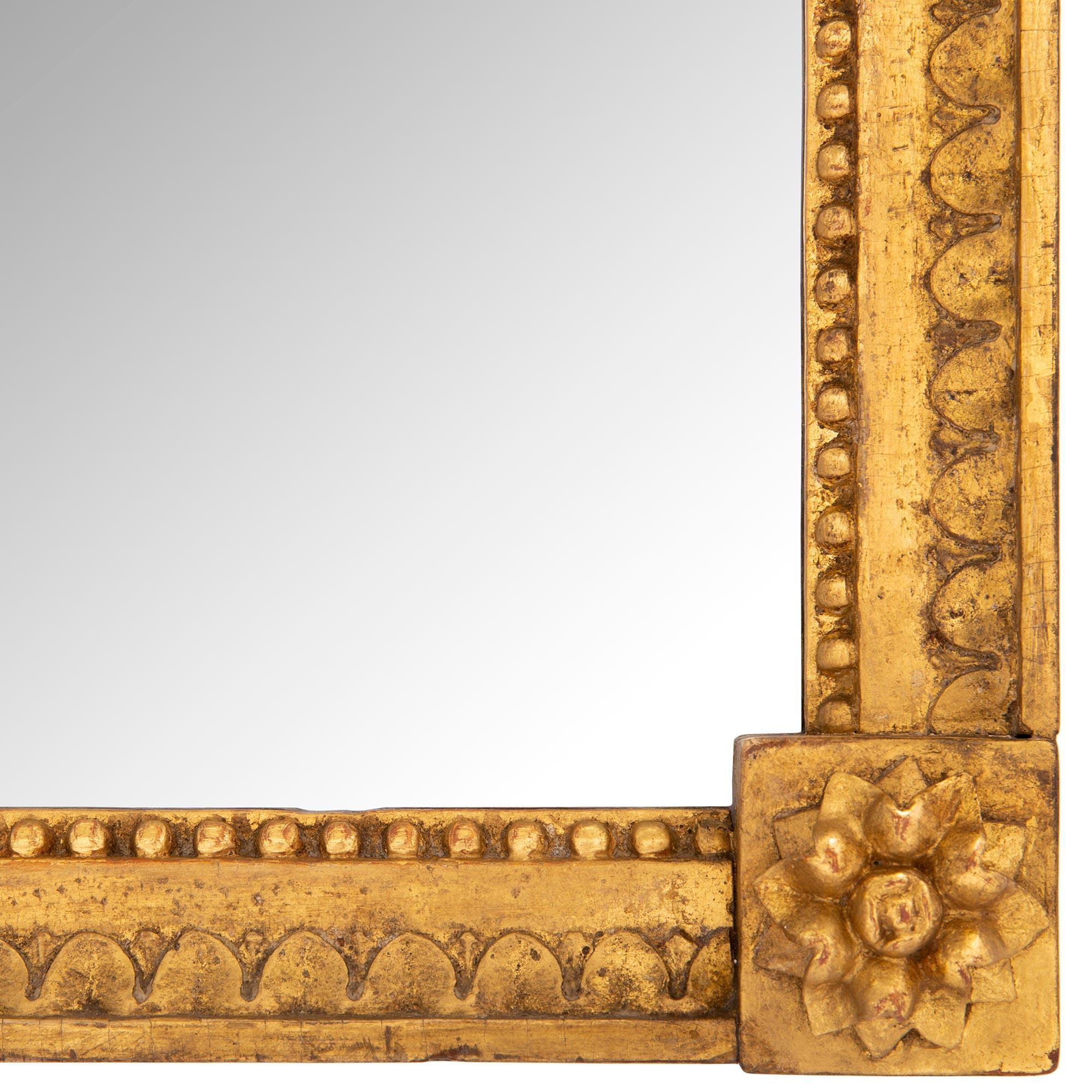 French 19th Century Louis XVI St. Giltwood Mirror For Sale 4