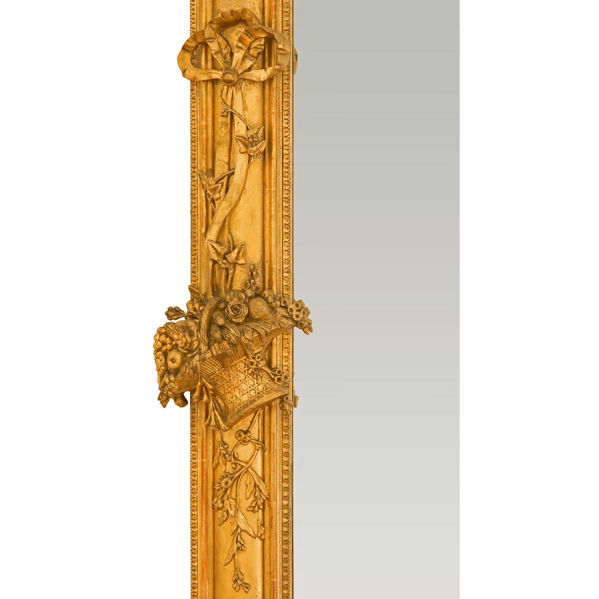 French 19th Century Louis XVI St. Giltwood Mirror 4