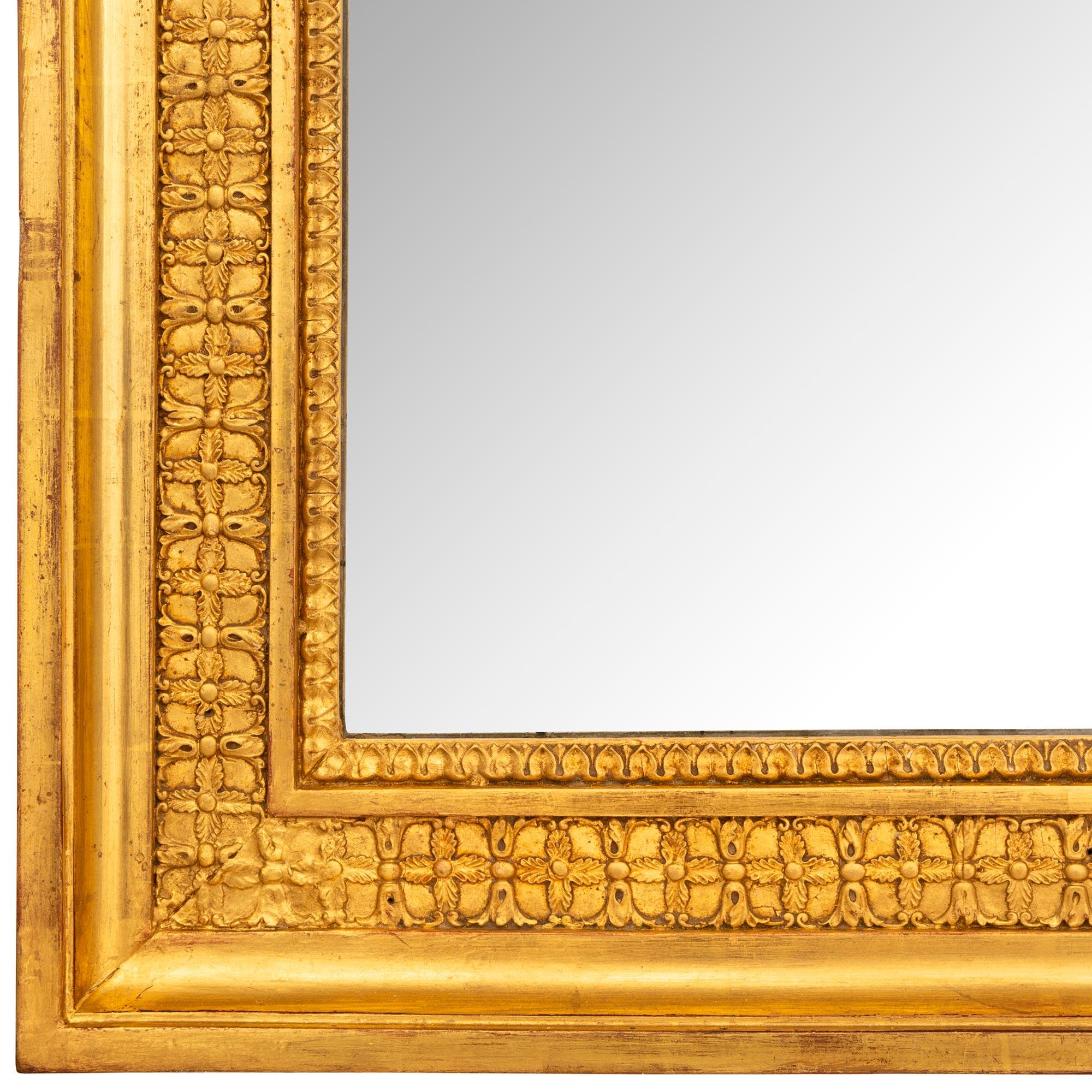 French 19th century Louis XVI st. Giltwood mirror For Sale 2