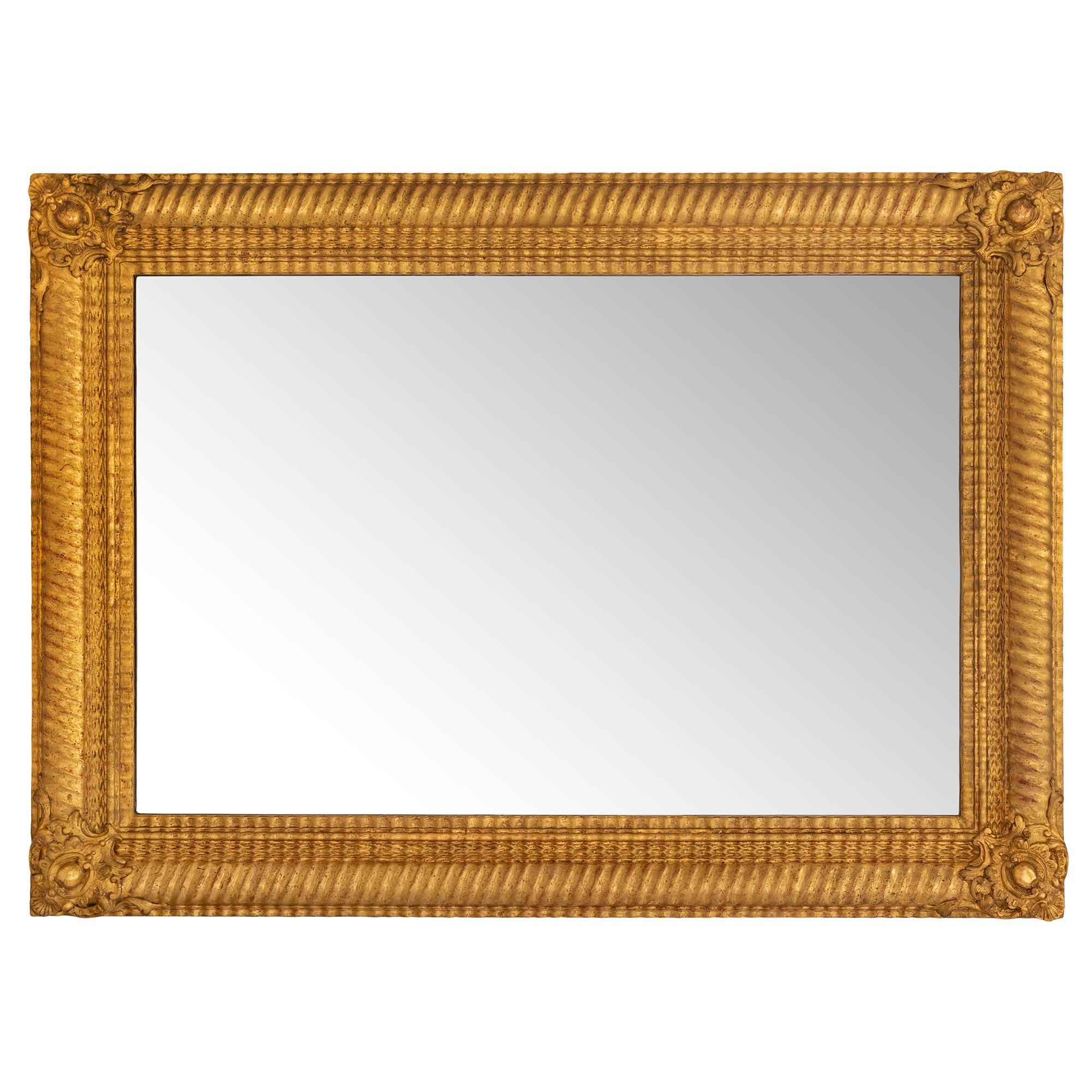 French 19th Century Louis XVI St. Giltwood Mirror For Sale 5