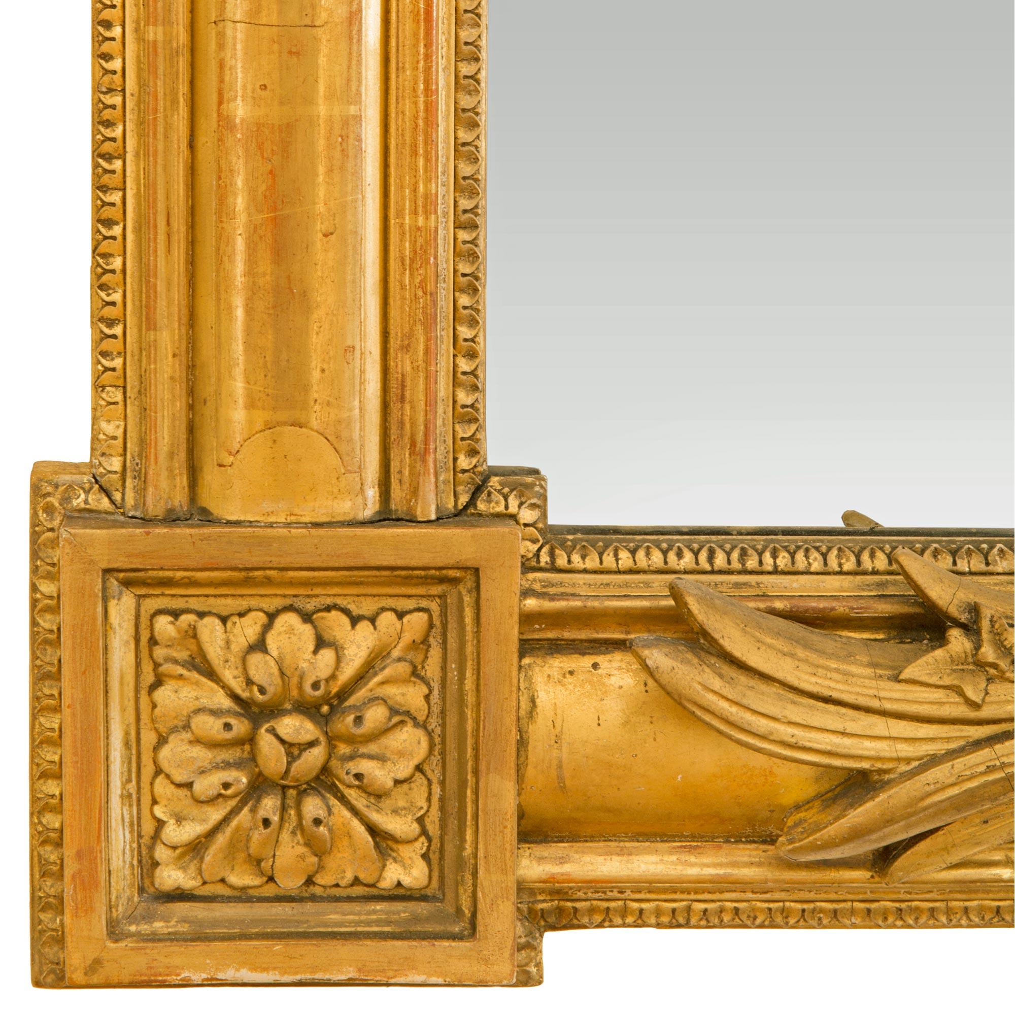 French 19th Century Louis XVI St. Giltwood Mirror 5