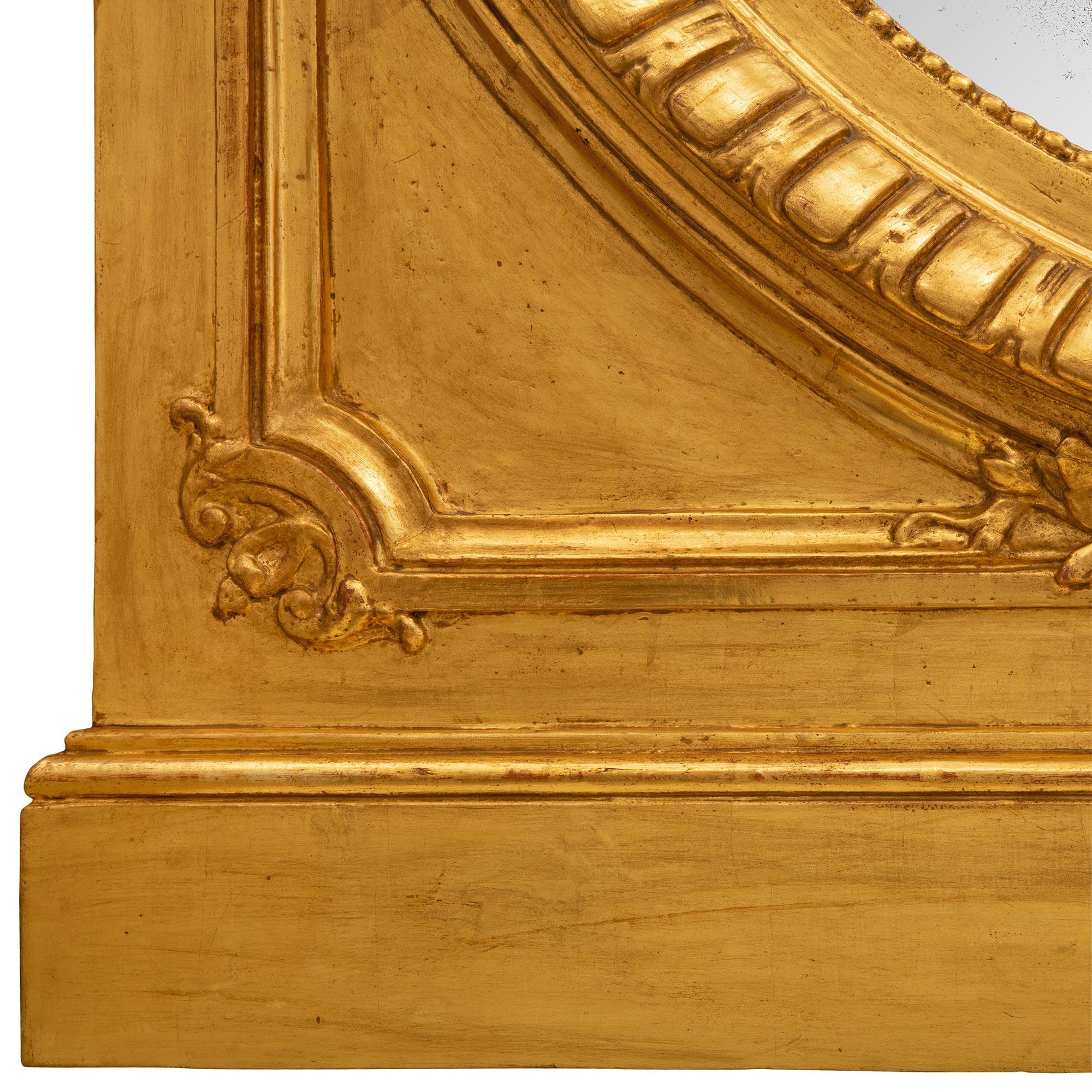 French 19th Century Louis XVI St. Giltwood Mirror For Sale 6