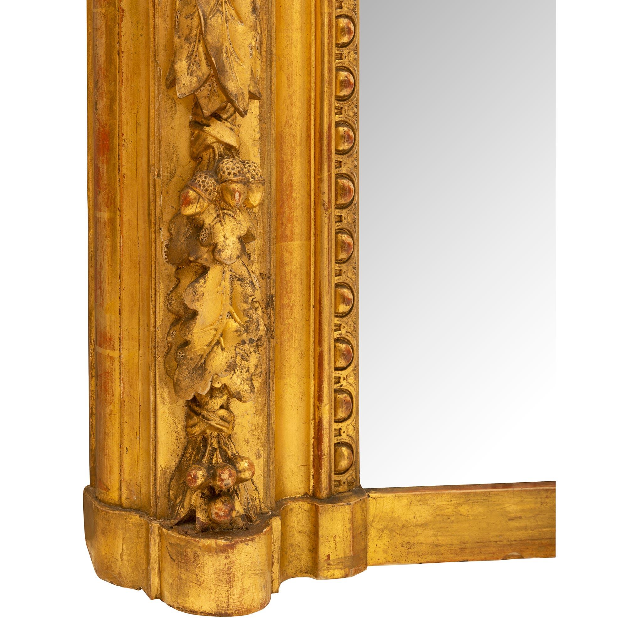 French 19th Century Louis XVI St. Giltwood Mirror For Sale 6