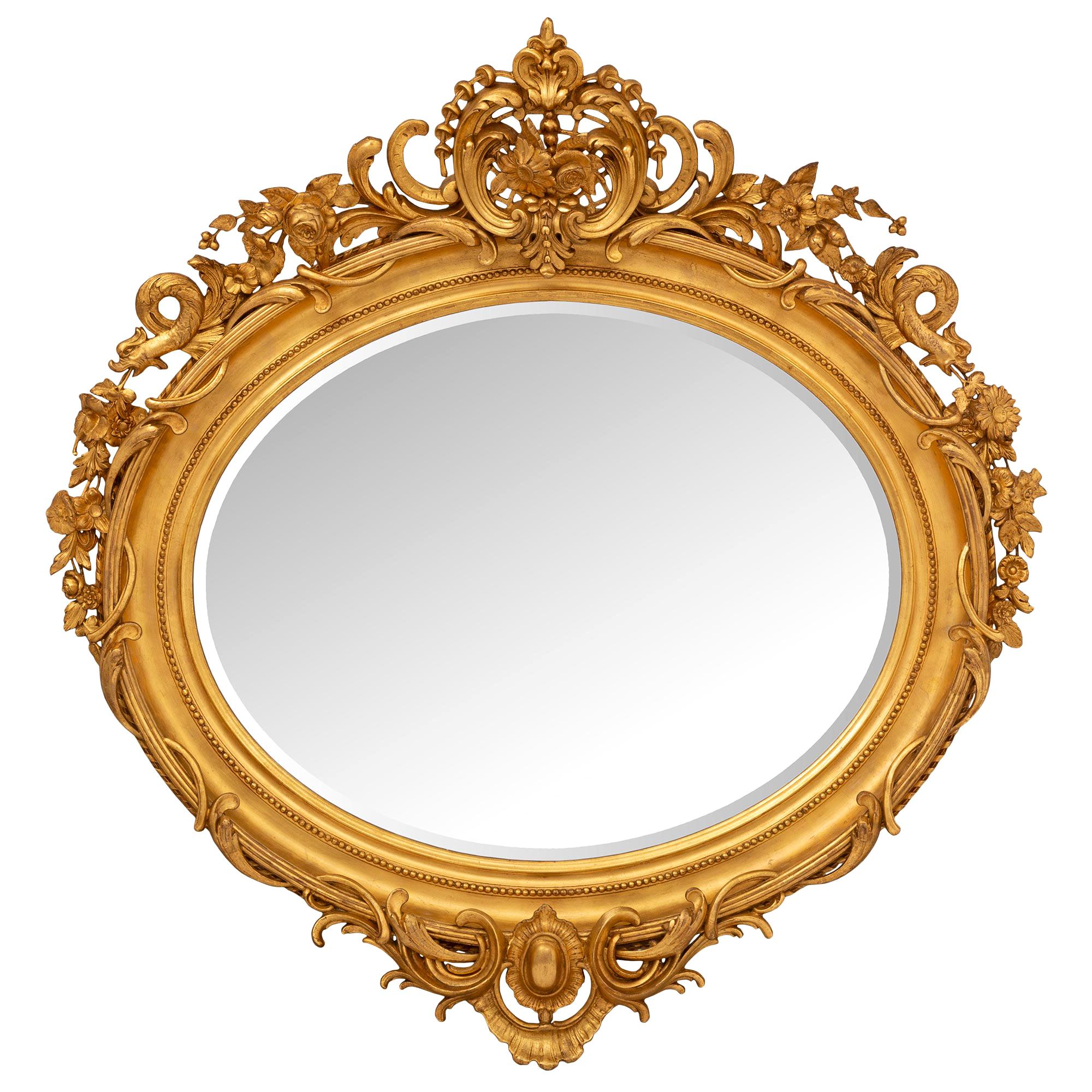 French 19th Century Louis XVI St. Giltwood Mirror For Sale