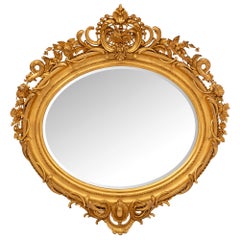 Antique French 19th Century Louis XVI St. Giltwood Mirror