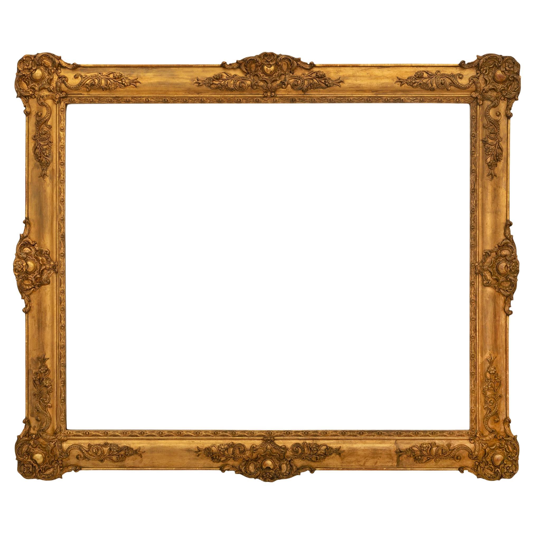 Miroir français du XIXe siècle en bois doré de style Louis XVI