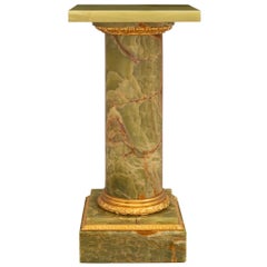 French 19th Century Louis XVI St. Green Onyx And Ormolu Pedestal