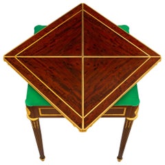 French 19th Century Louis XVI St. Handkerchief Games Table Signed A. Lampre