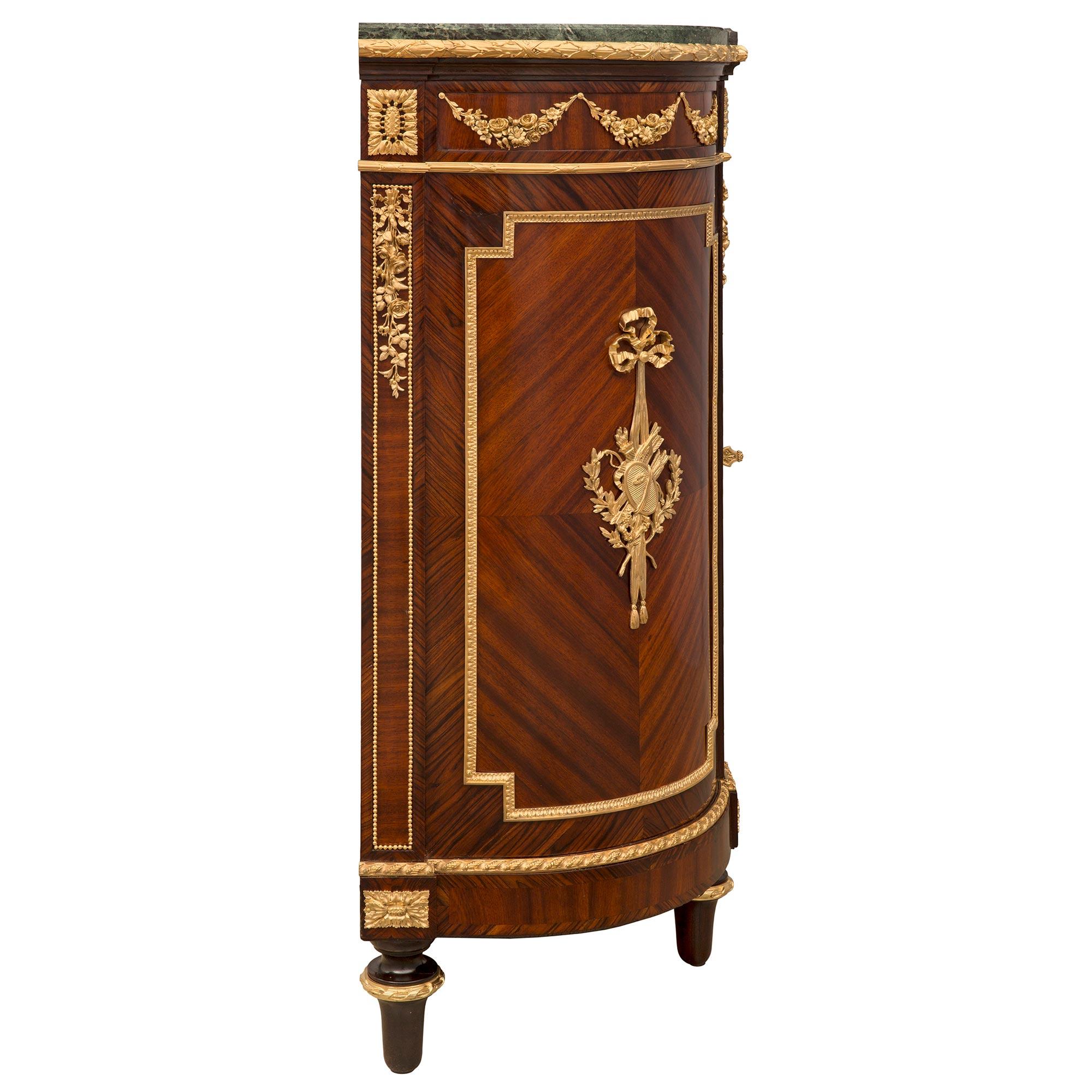 French 19th Century Louis XVI St. Kingwood, Wedgwood, Ormolu, and Marble Cabinet For Sale 1