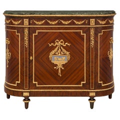 French 19th Century Louis XVI St. Kingwood, Wedgwood, Ormolu, and Marble Cabinet