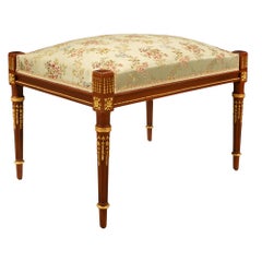 French 19th Century Louis XVI St. Mahogany and Ormolu Bench