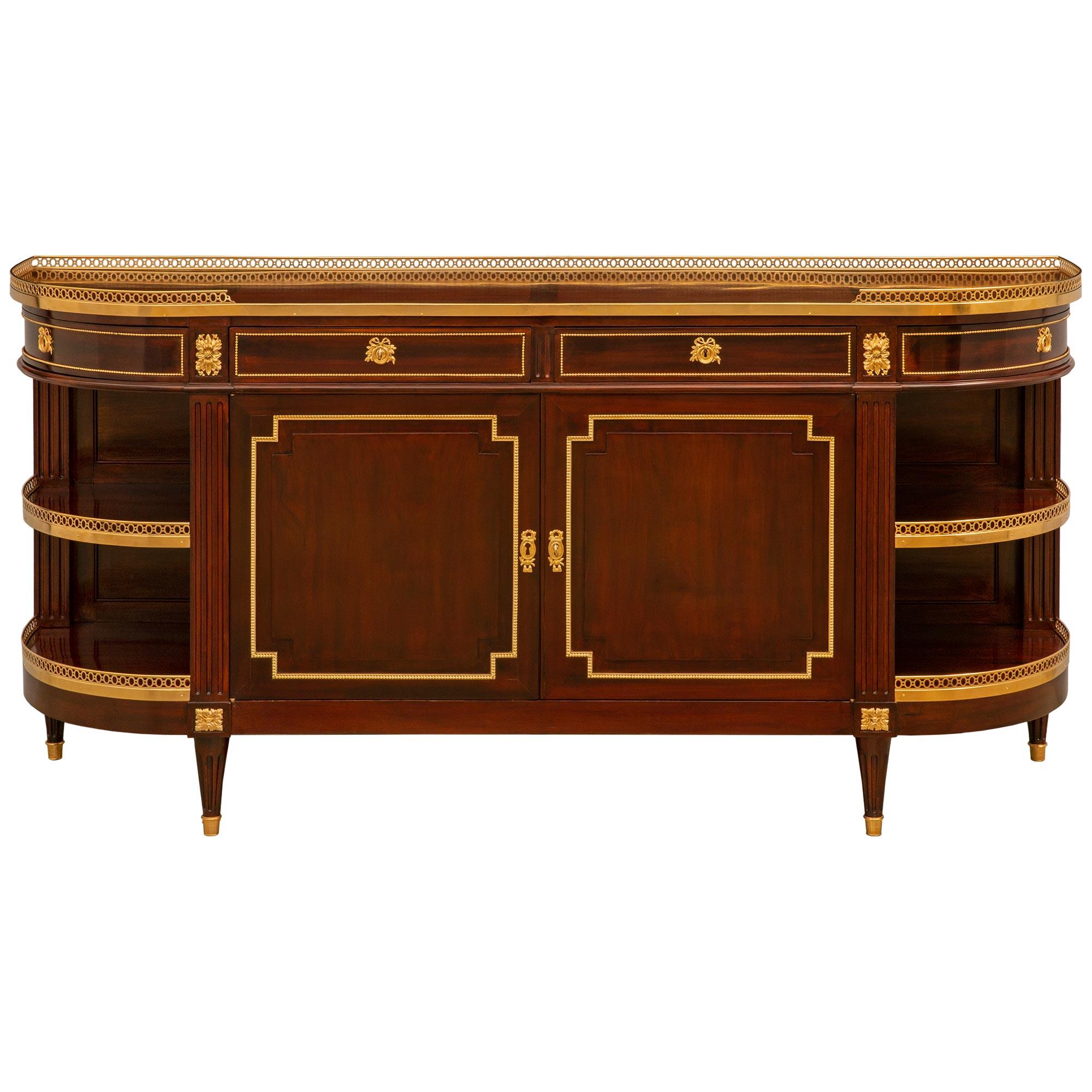 French 19th Century Louis XVI St. Mahogany And Ormolu Buffet For Sale 8