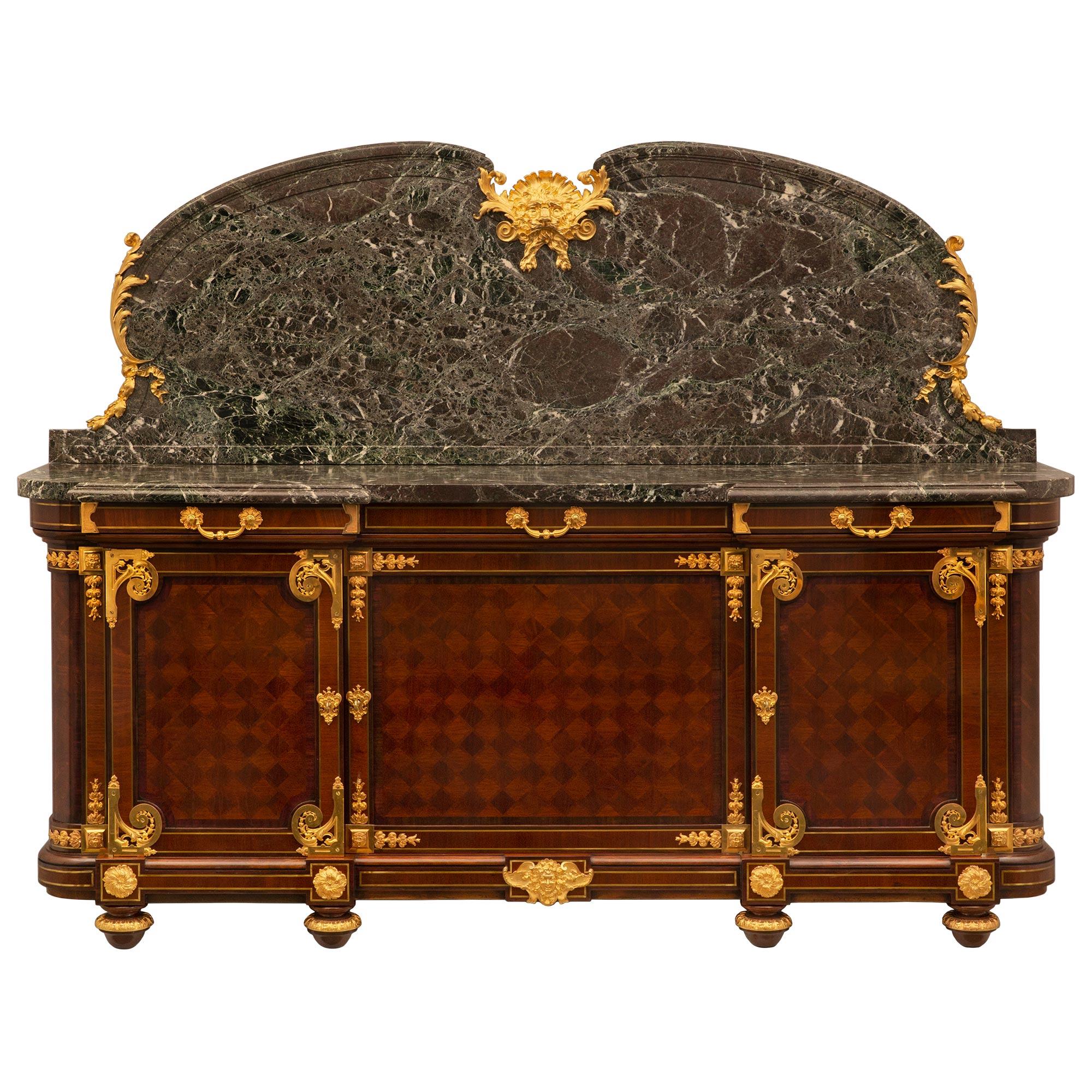 French 19th Century Louis XVI St. Mahogany and Ormolu Buffet In Good Condition For Sale In West Palm Beach, FL