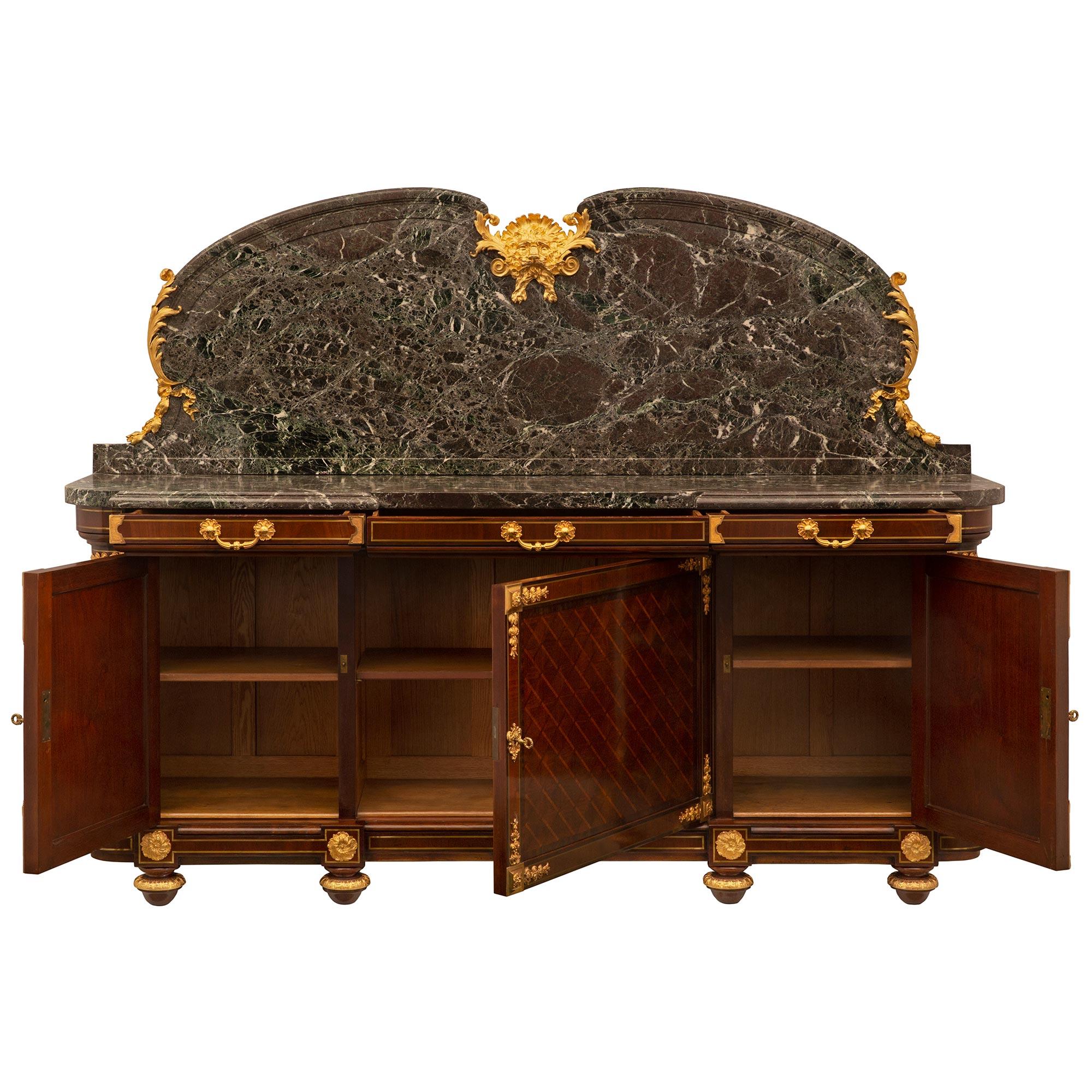 French 19th Century Louis XVI St. Mahogany and Ormolu Buffet For Sale 1