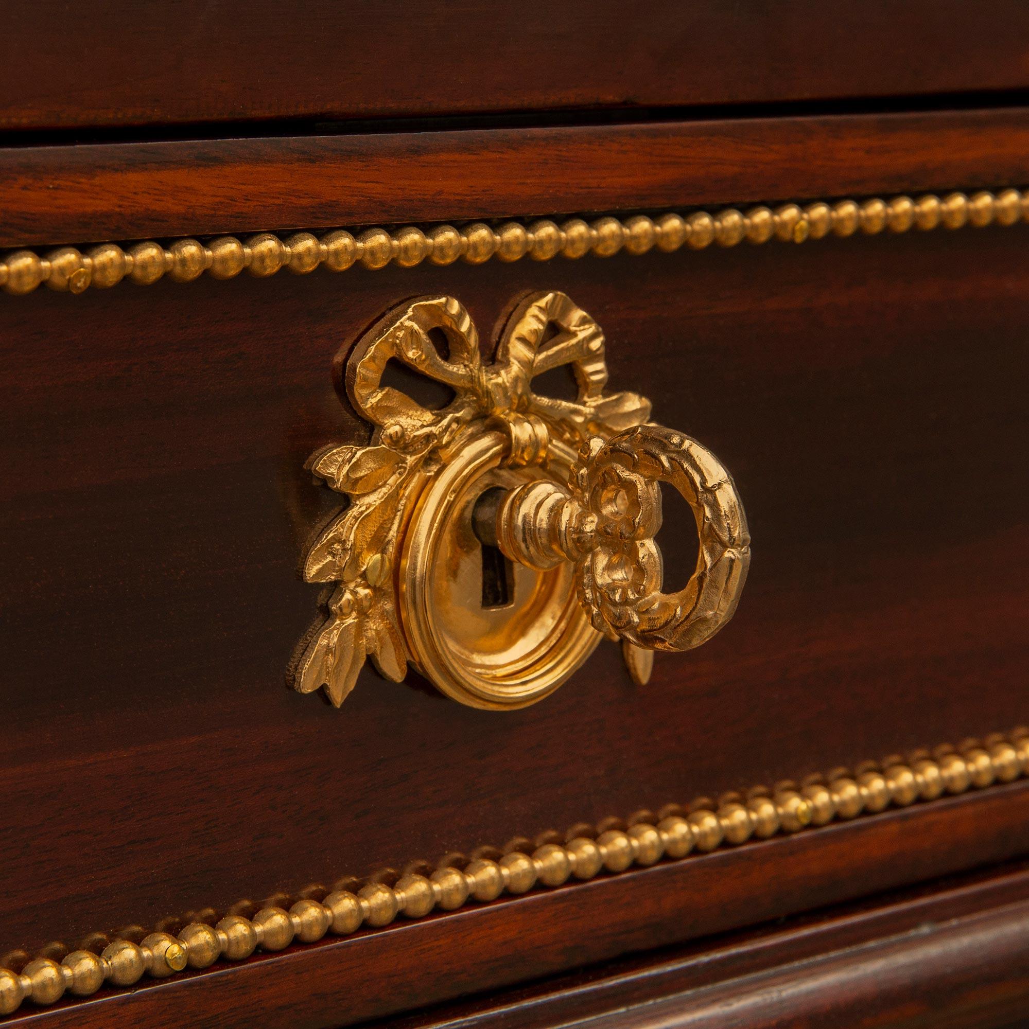 French 19th Century Louis XVI St. Mahogany And Ormolu Buffet For Sale 5