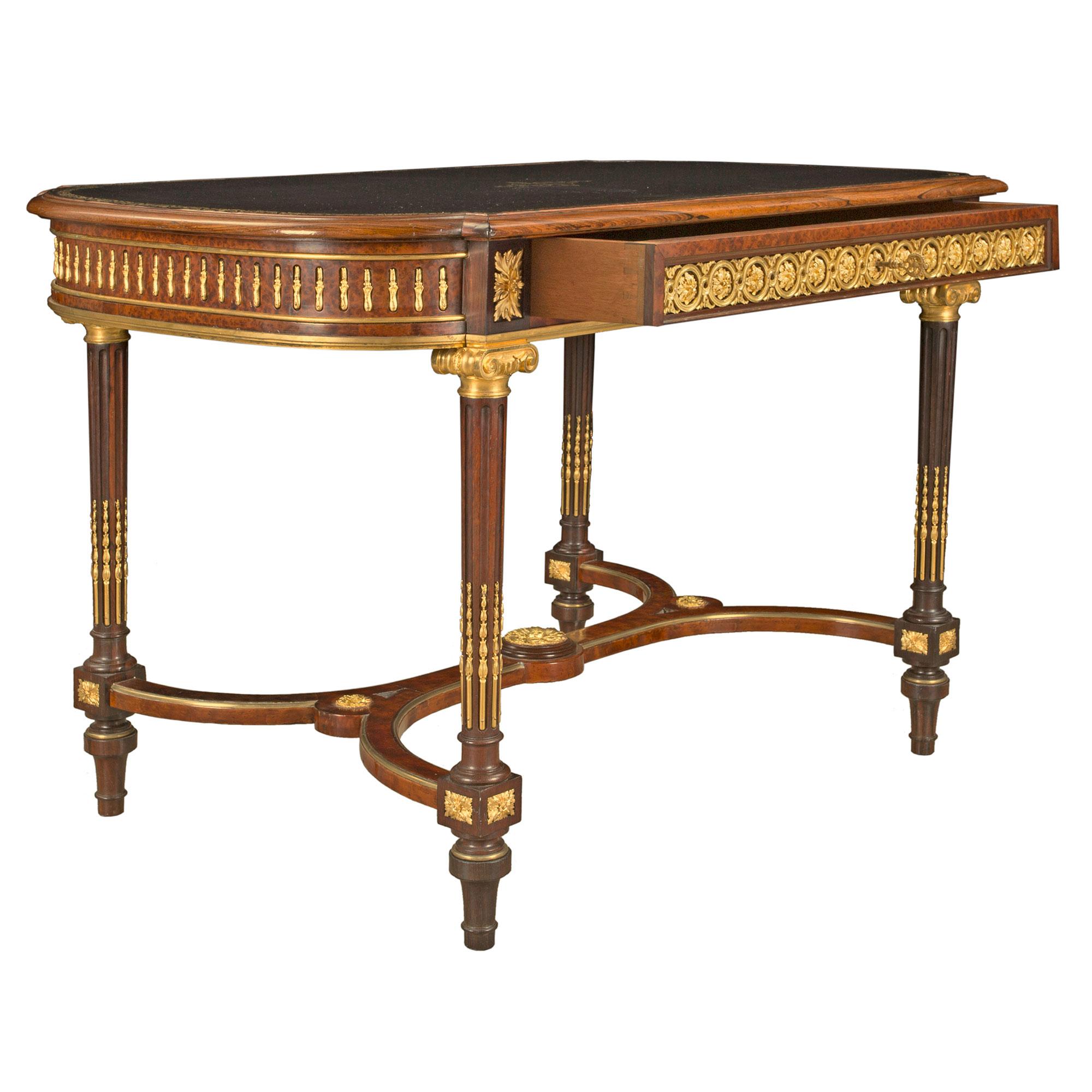 French 19th Century Louis XVI St. Mahogany and Ormolu Center Table / Desk 1
