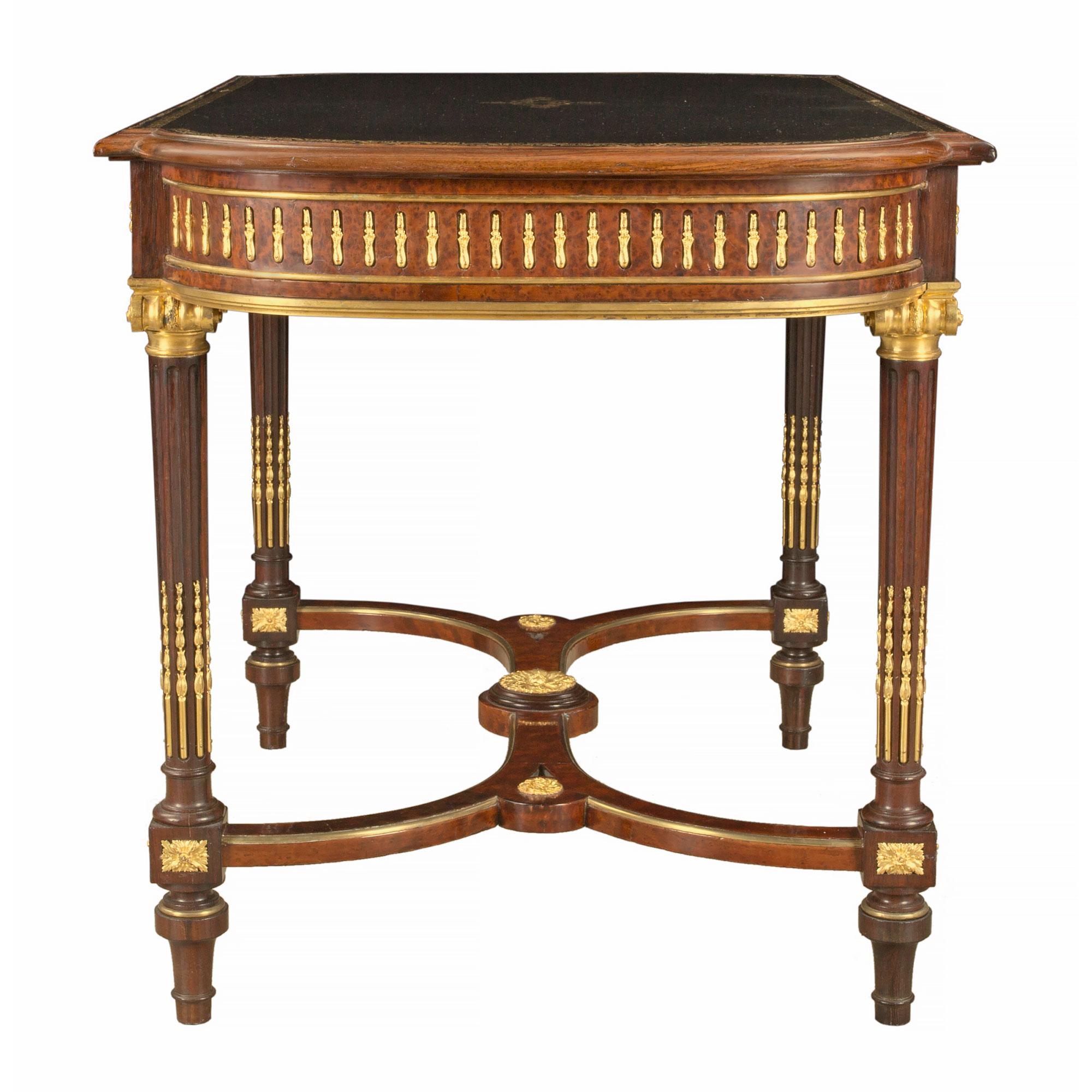 French 19th Century Louis XVI St. Mahogany and Ormolu Center Table / Desk 2