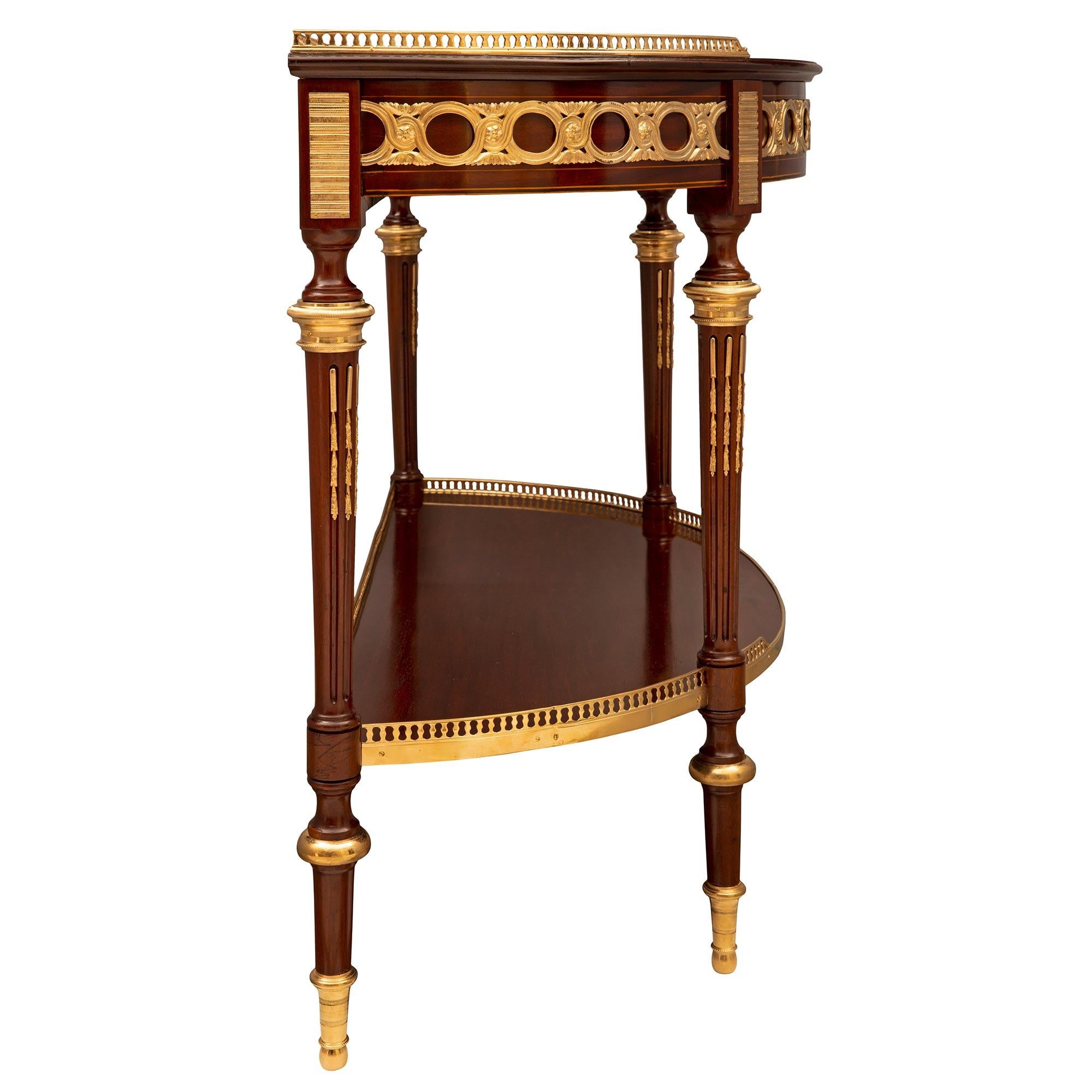 French 19th Century Louis XVI St. Mahogany and Ormolu Console For Sale 1