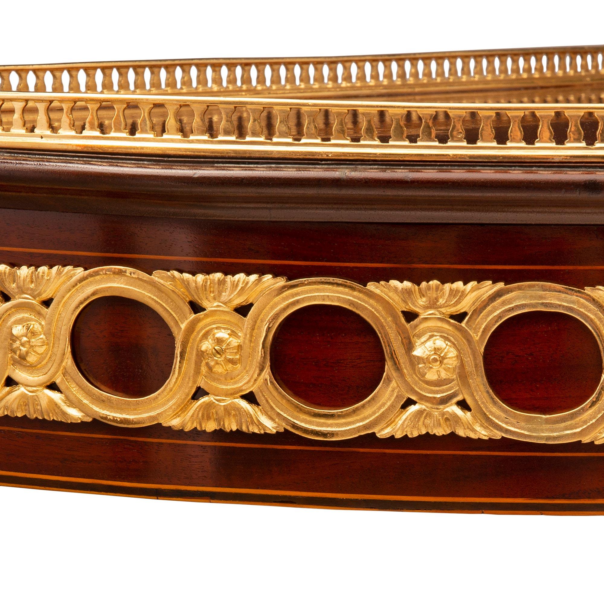 French 19th Century Louis XVI St. Mahogany and Ormolu Console For Sale 2