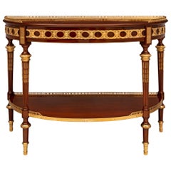 Antique French 19th Century Louis XVI St. Mahogany and Ormolu Console