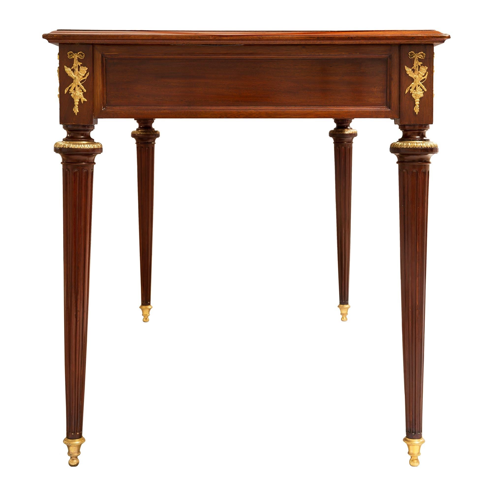 French 19th Century Louis XVI St. Mahogany and Ormolu Desk For Sale 2