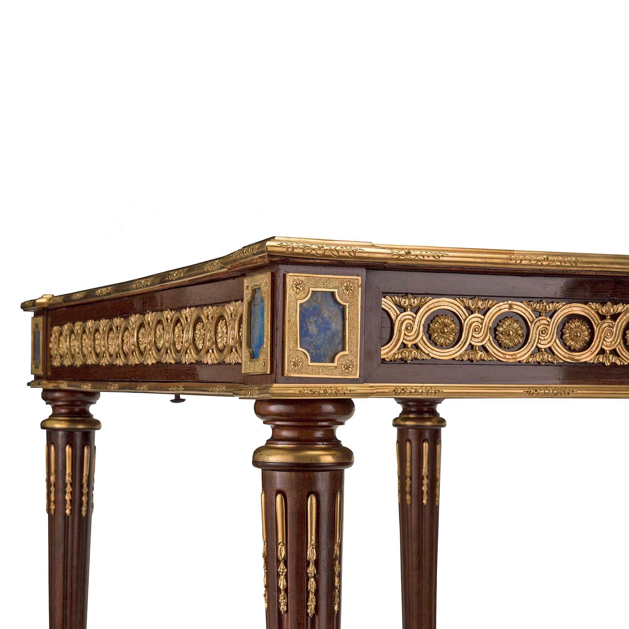French 19th Century Louis XVI St. Mahogany and Ormolu Desk For Sale 3