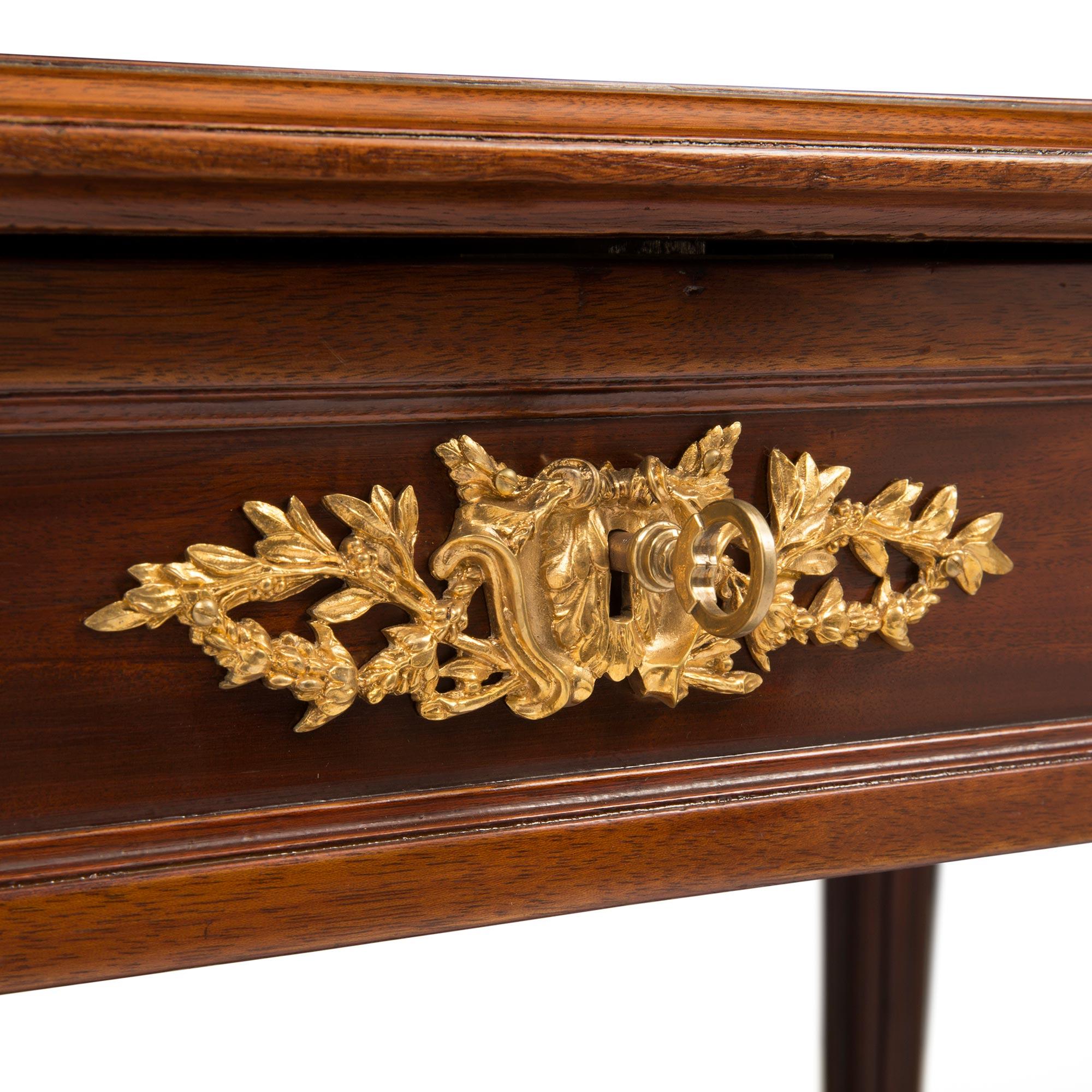 French 19th Century Louis XVI St. Mahogany and Ormolu Desk For Sale 3