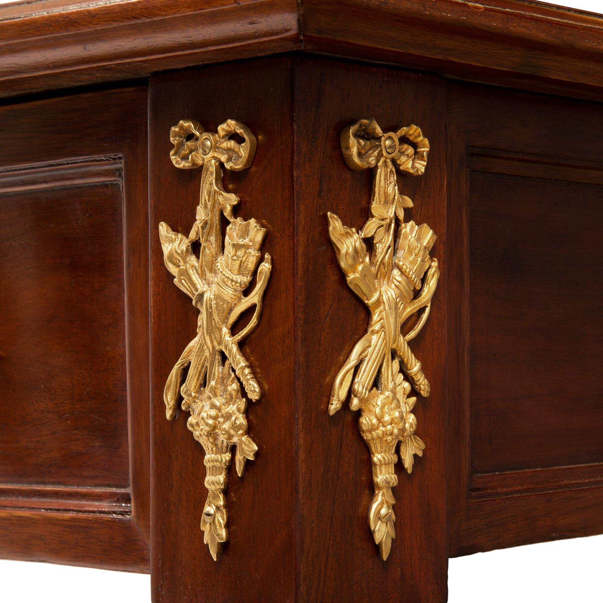 French 19th Century Louis XVI St. Mahogany and Ormolu Desk For Sale 4